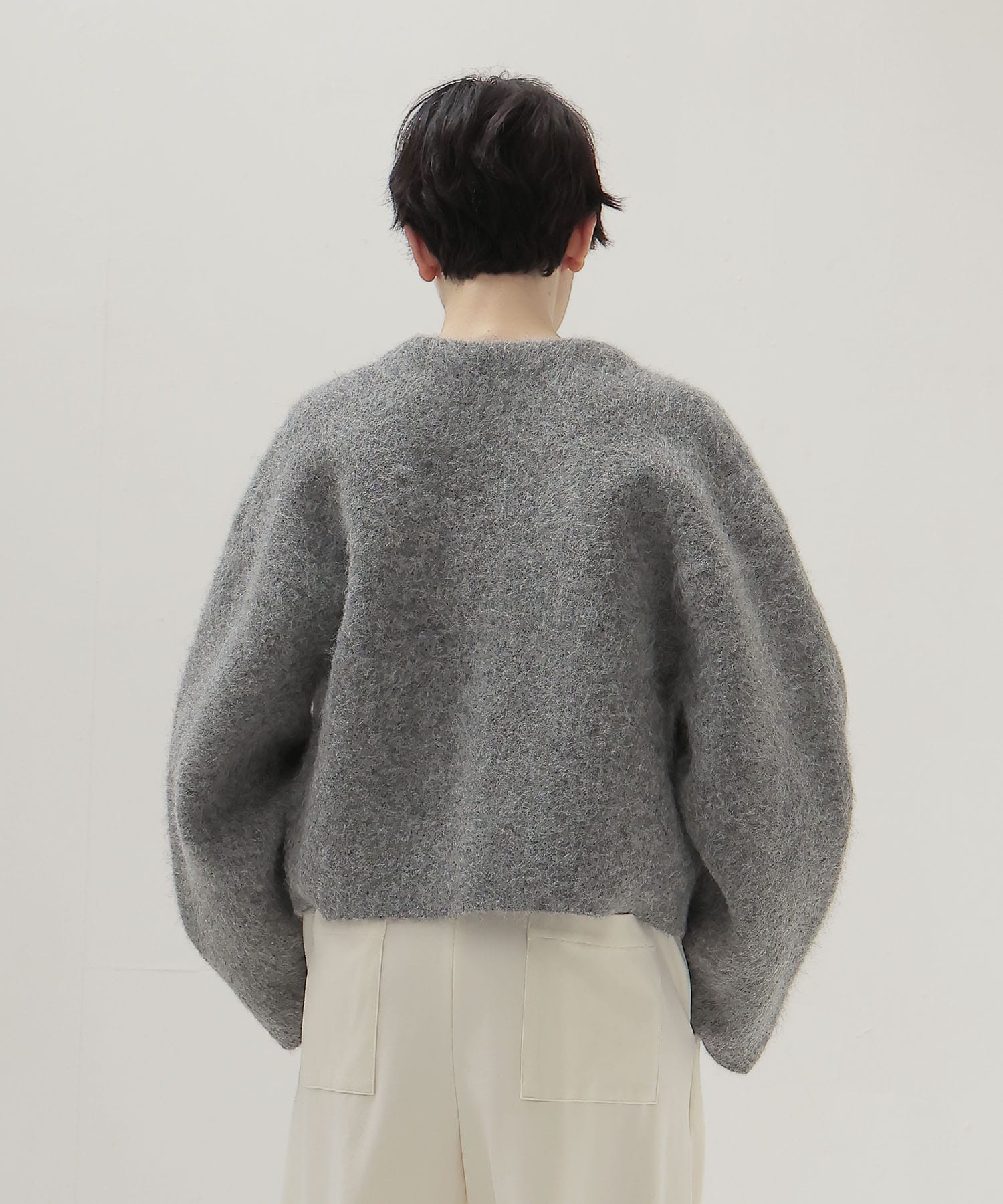 alpaca shaggy short zip jacket