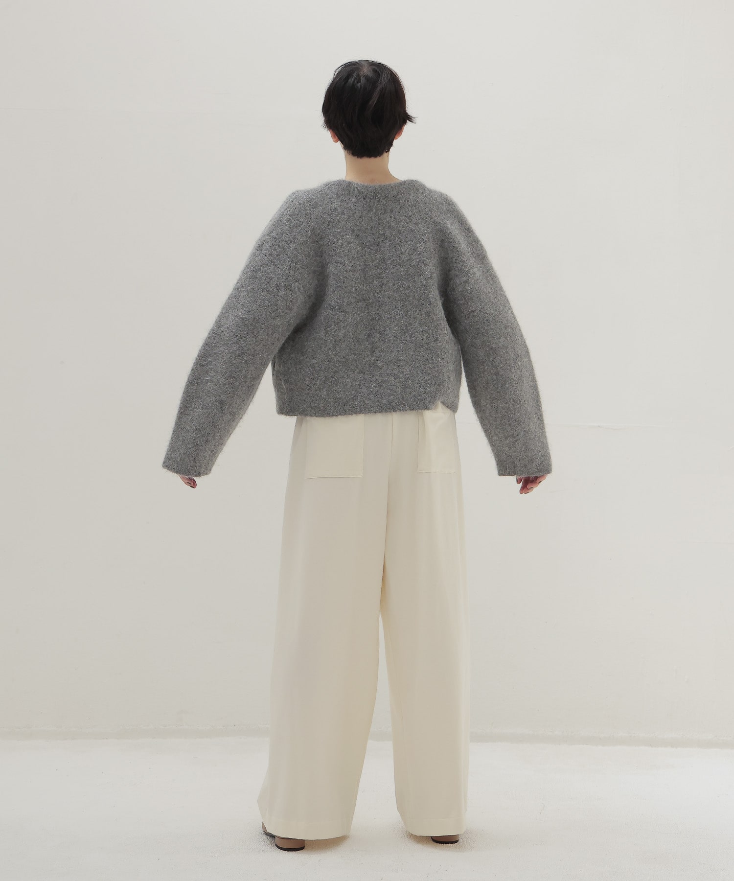 alpaca shaggy short zip jacket