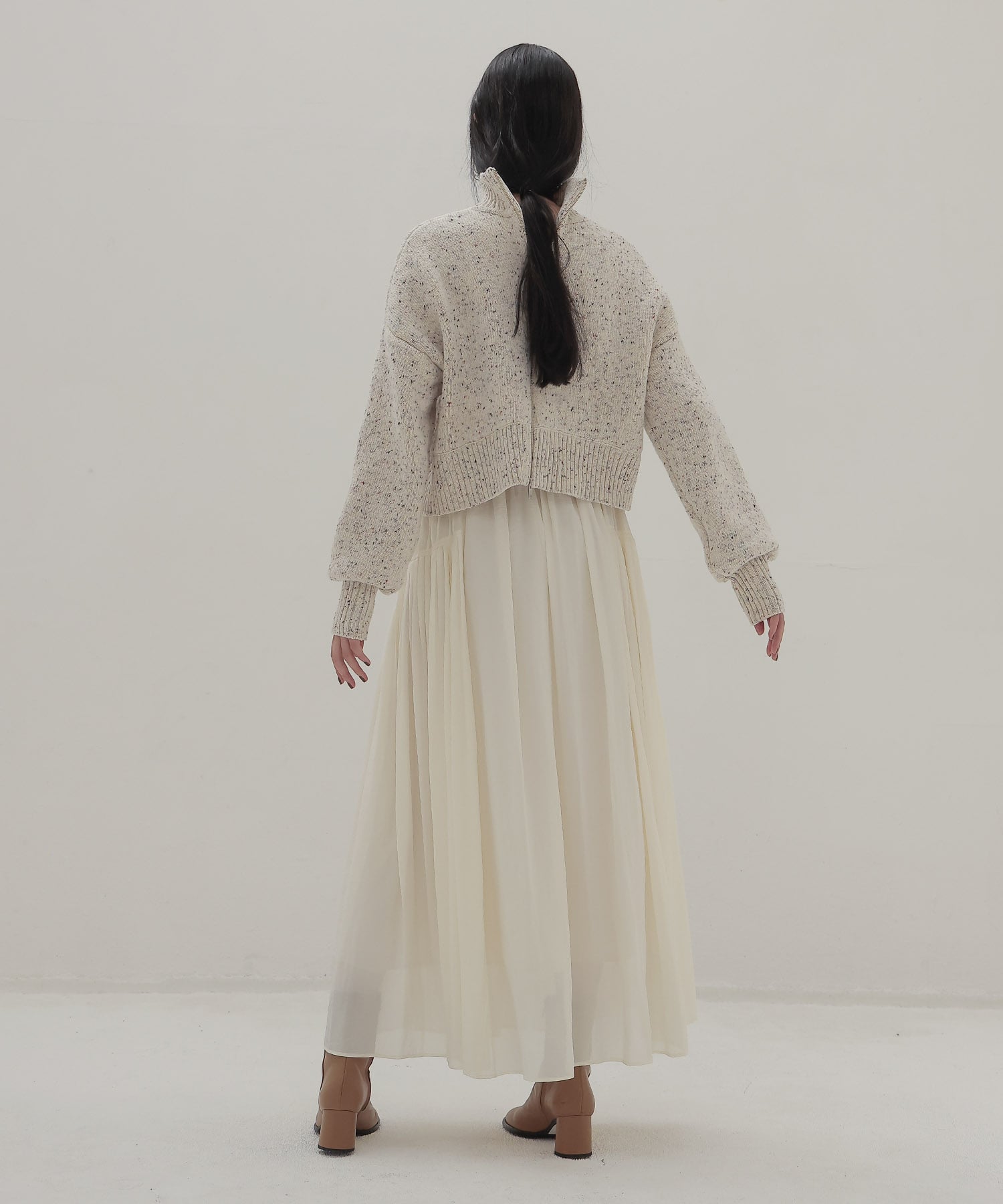 color grain turtleneck short pull