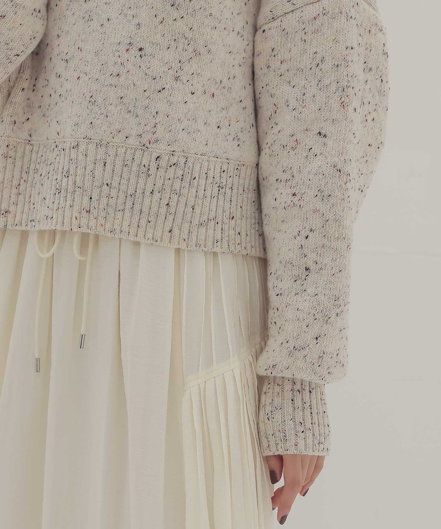 color grain turtleneck short pull