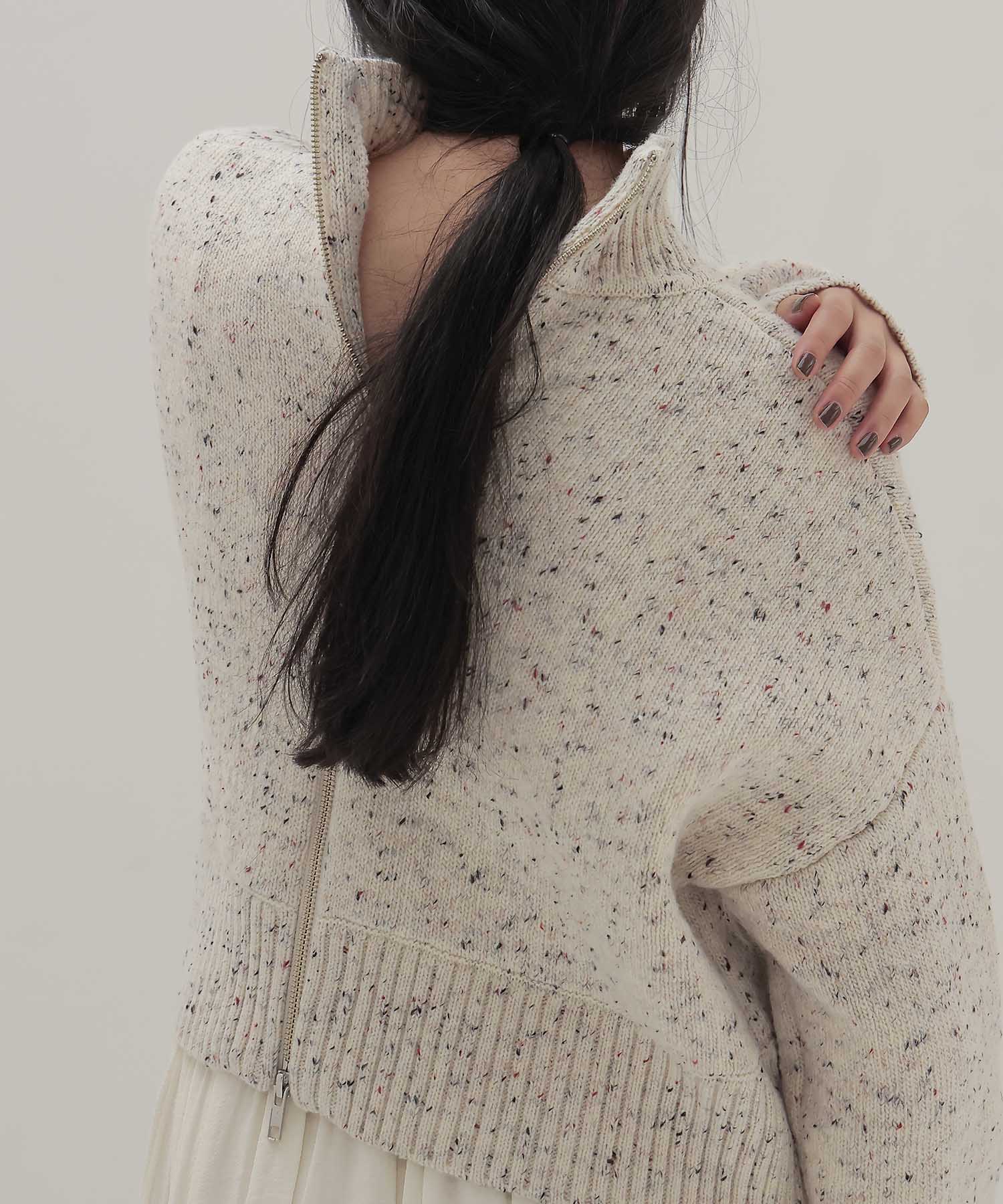 color grain turtleneck short pull