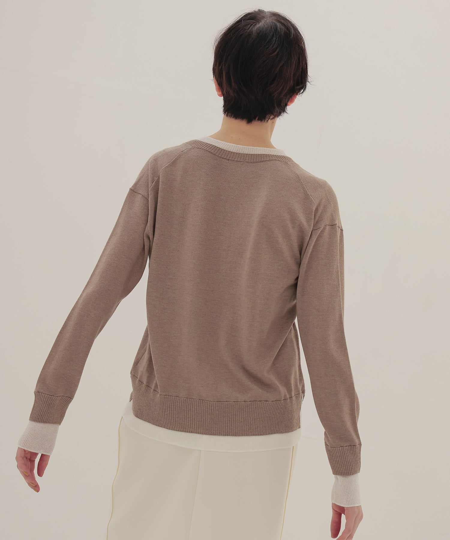 layered V neck pullover