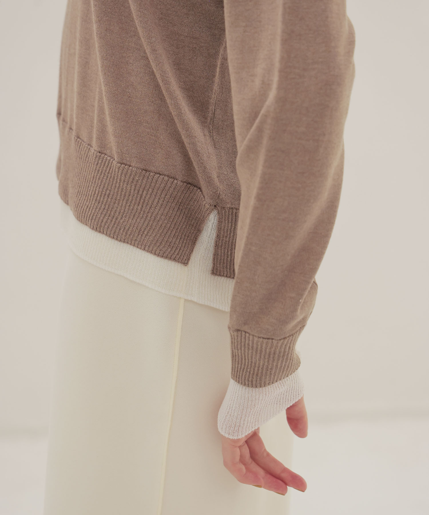 layered V neck pullover