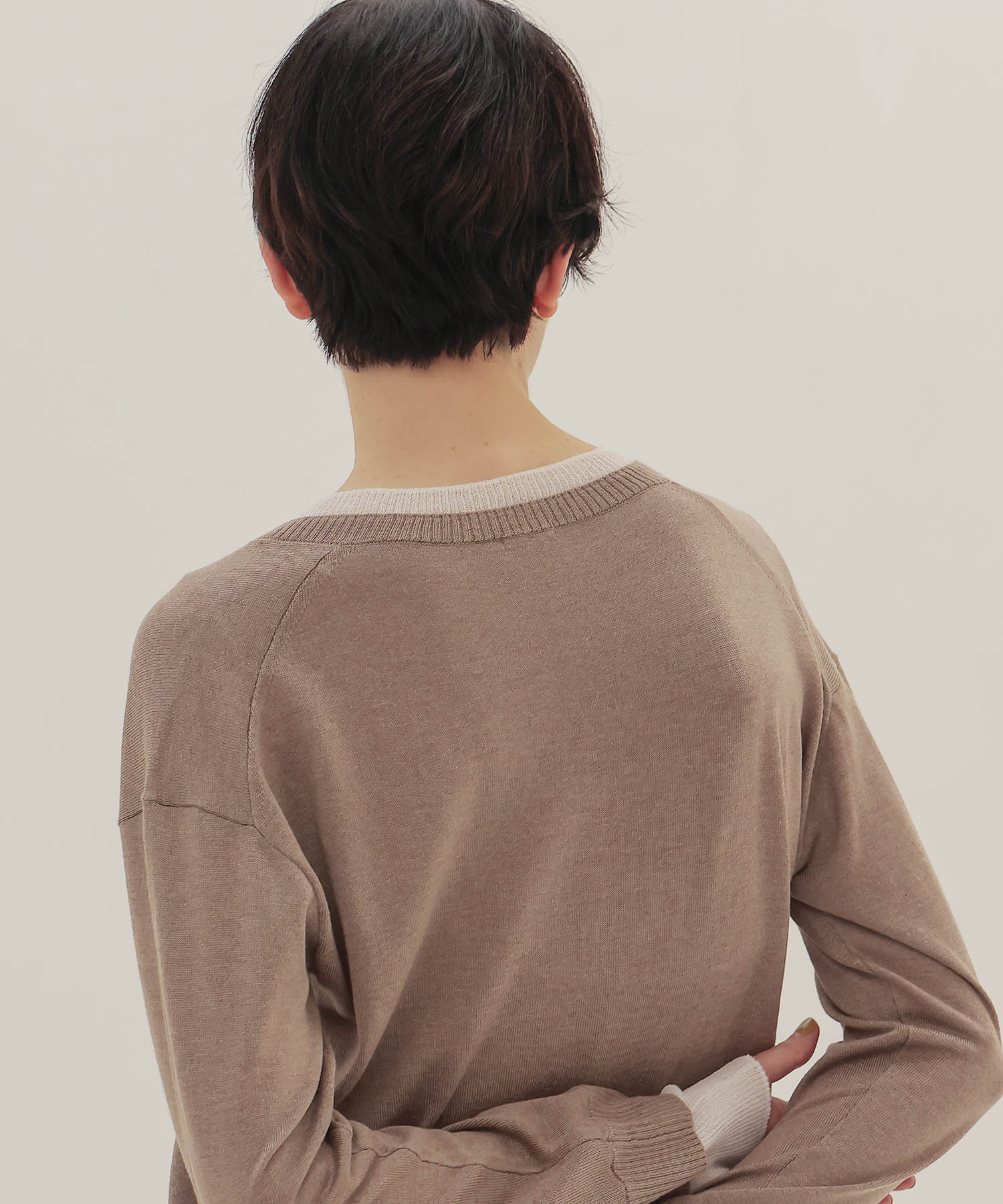 layered V neck pullover
