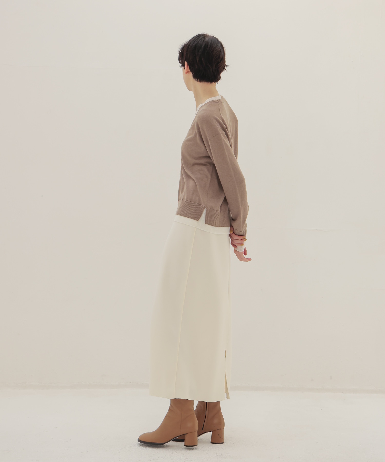 layered V neck pullover