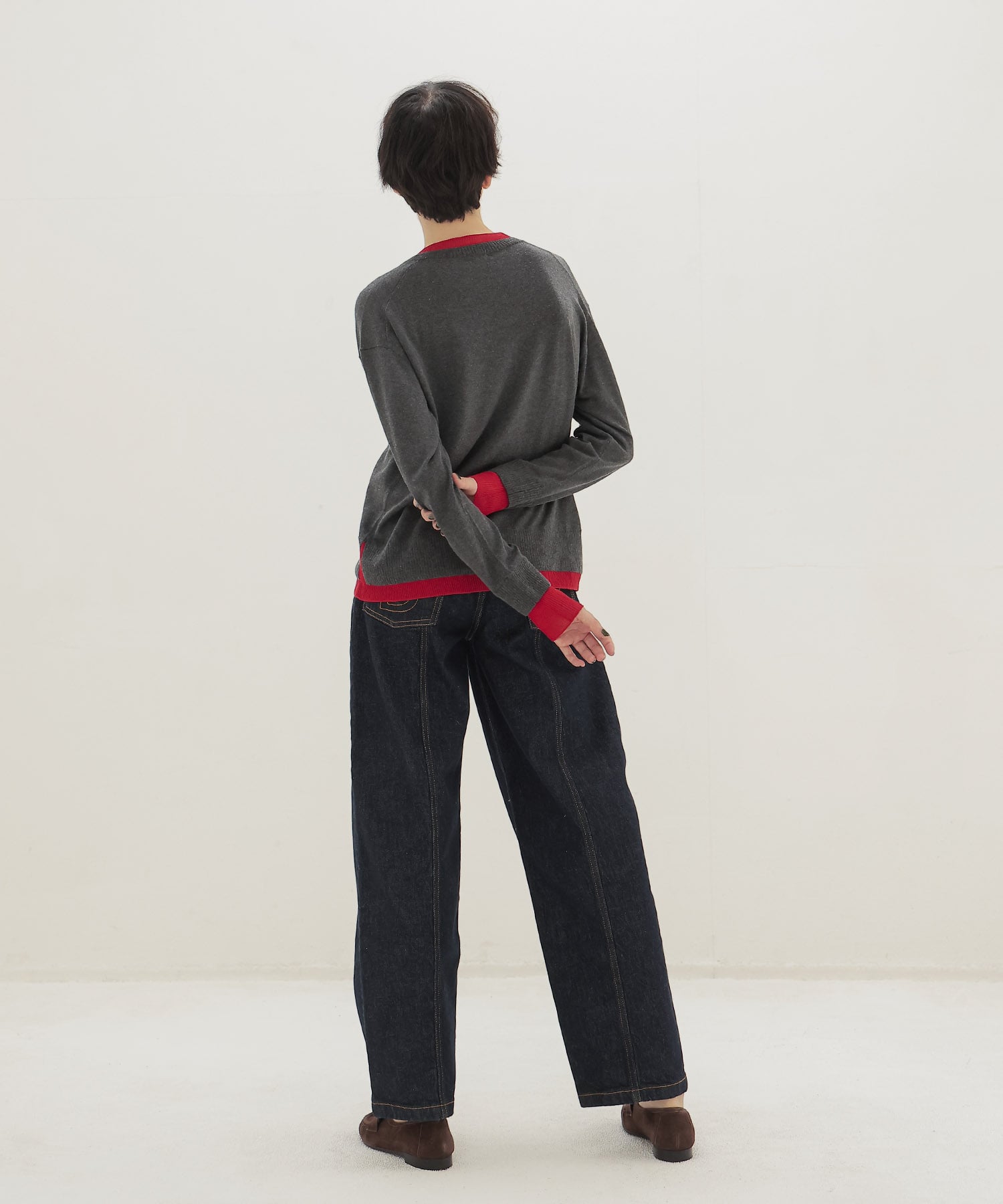 layered V neck pullover