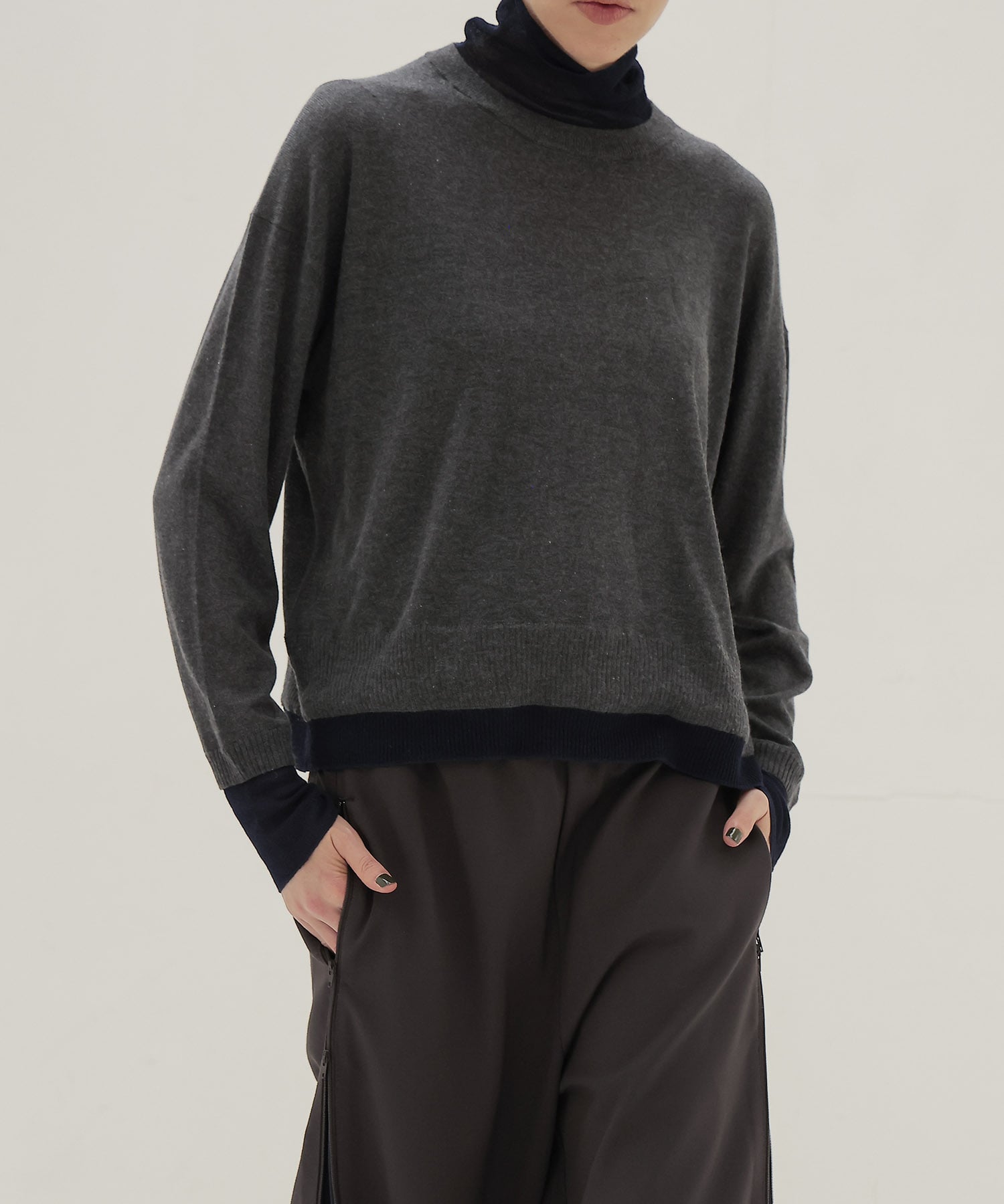 layered high neck pillover