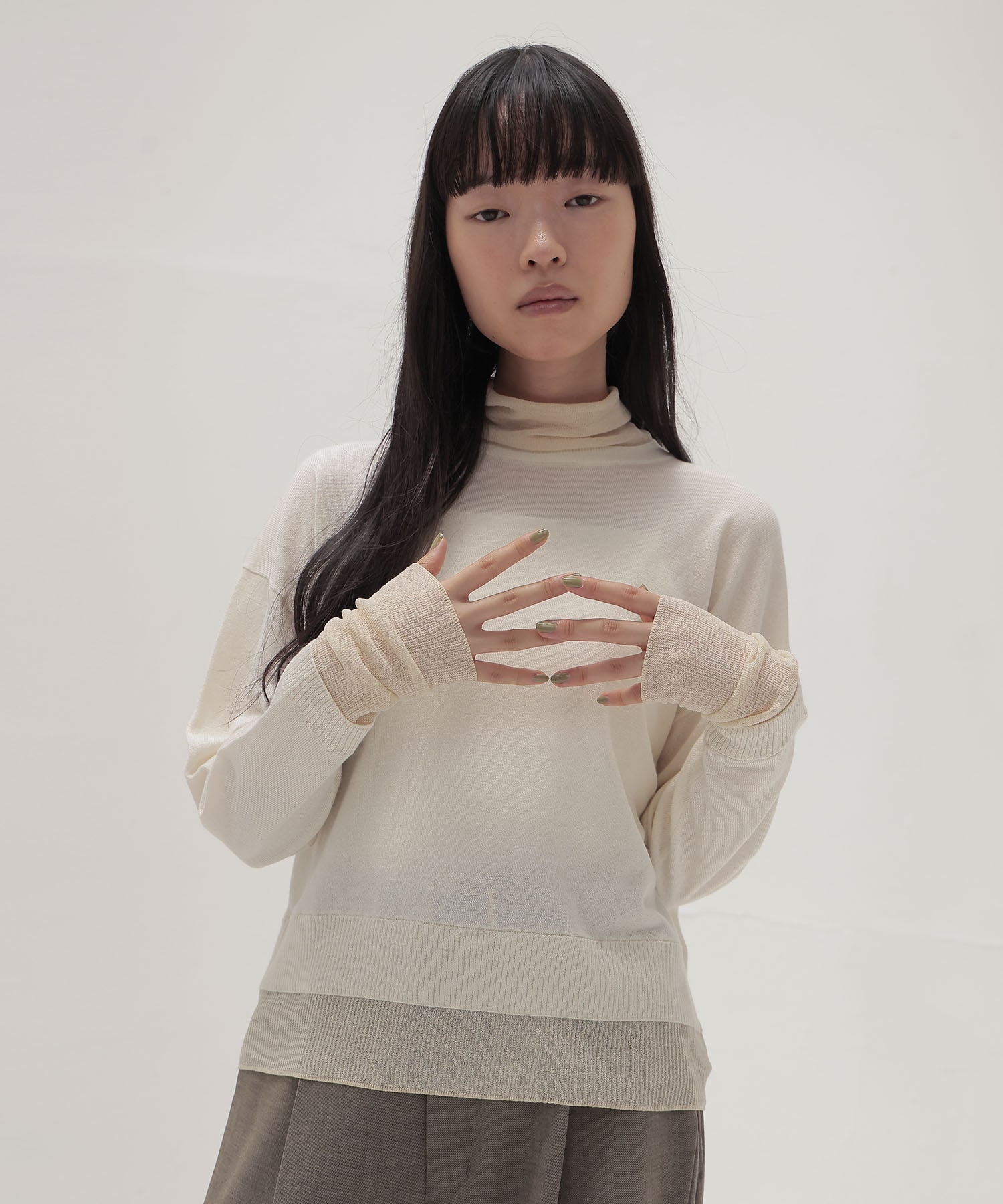 layered high neck pillover