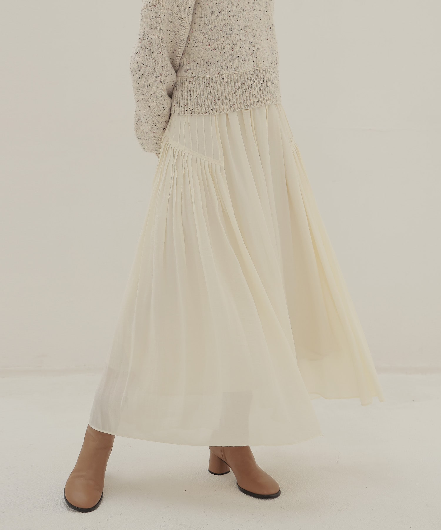 silky sheer gather skirt