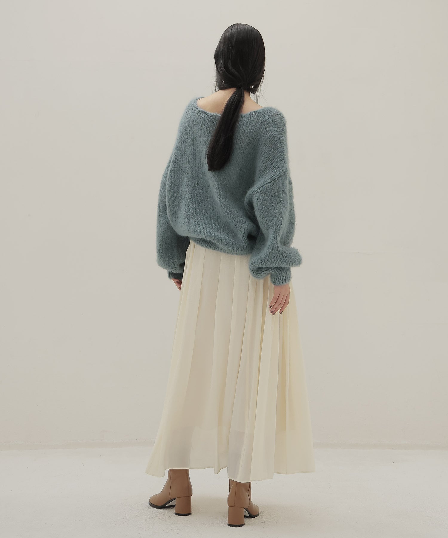 silky sheer gather skirt