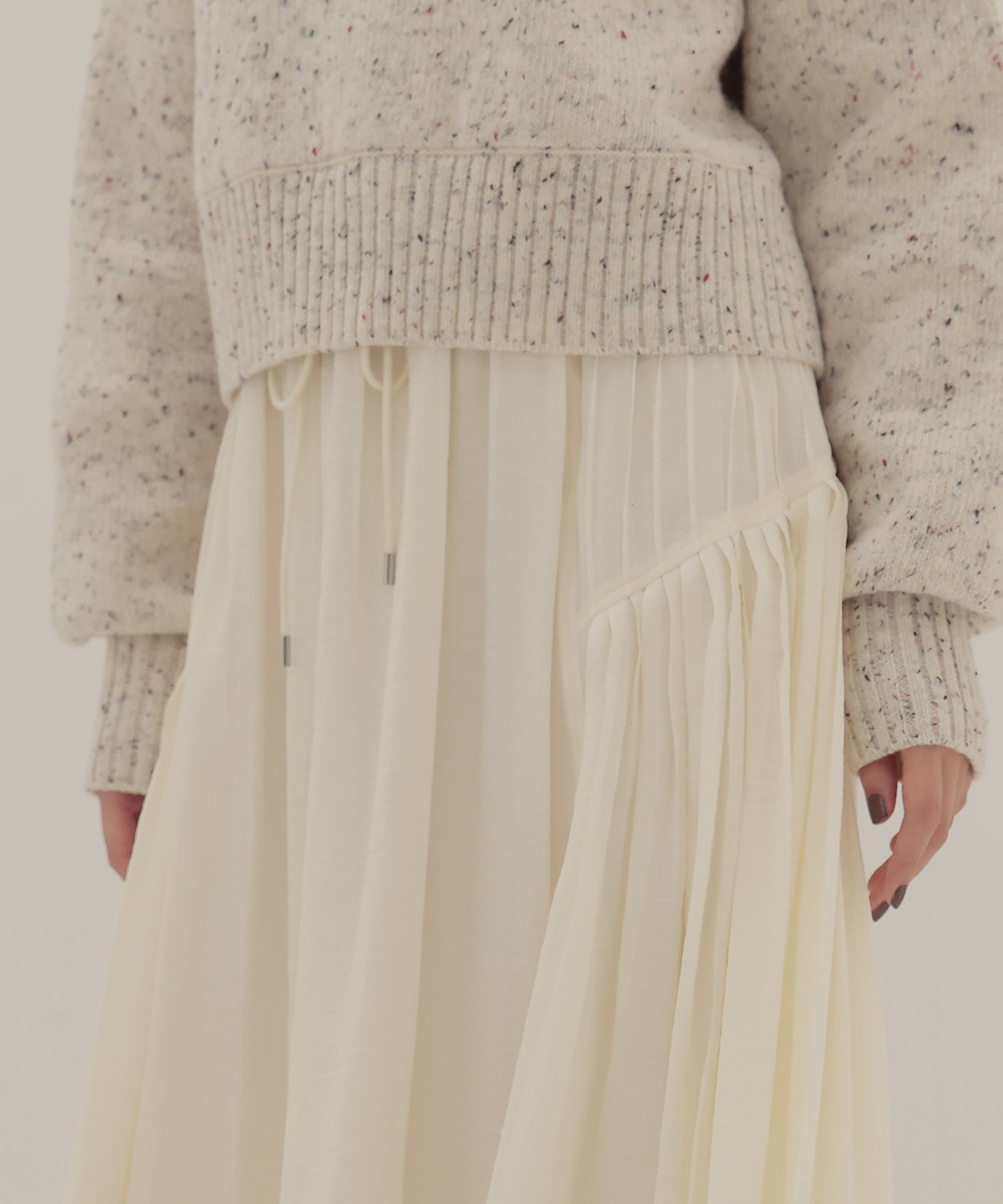 silky sheer gather skirt