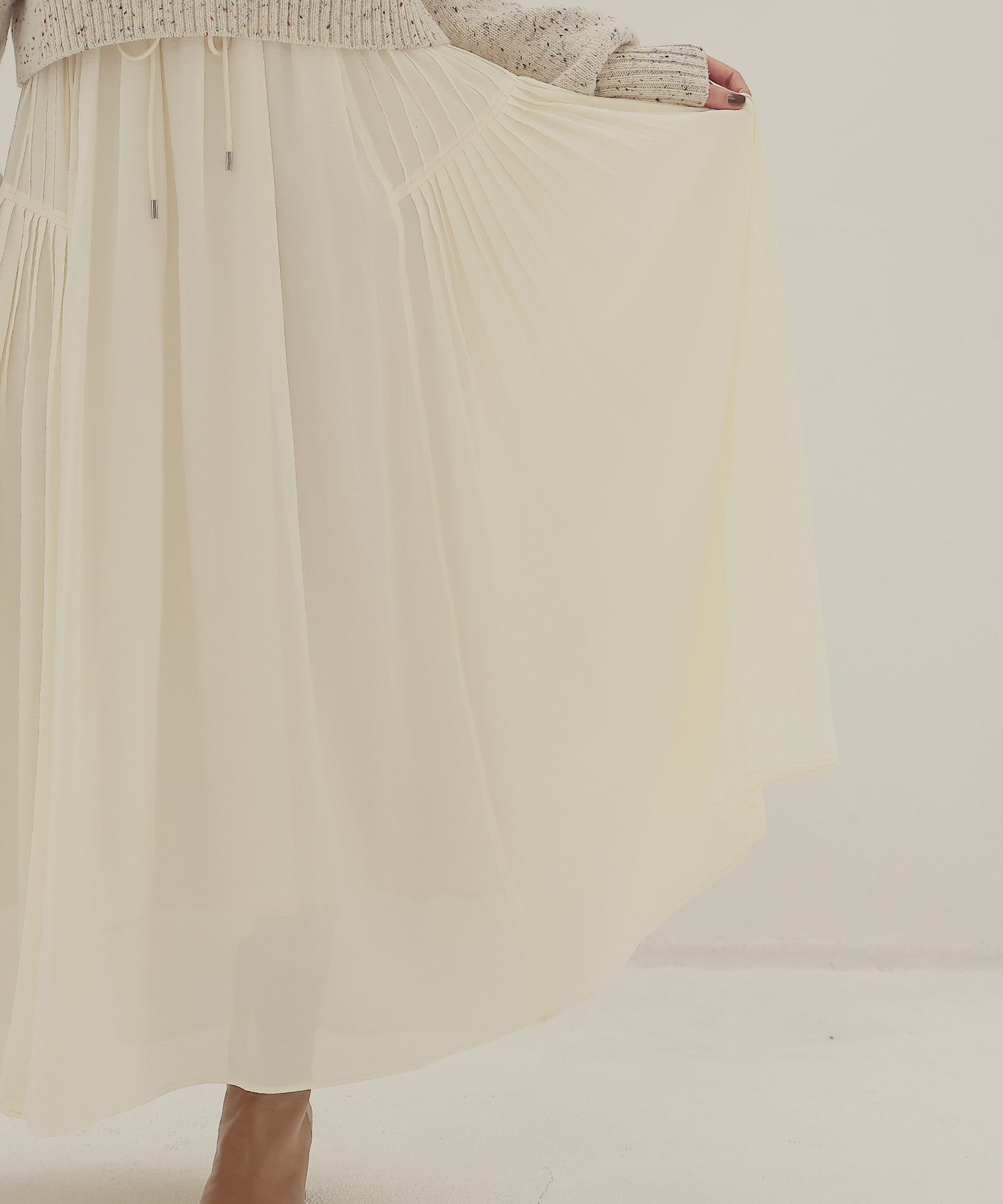silky sheer gather skirt