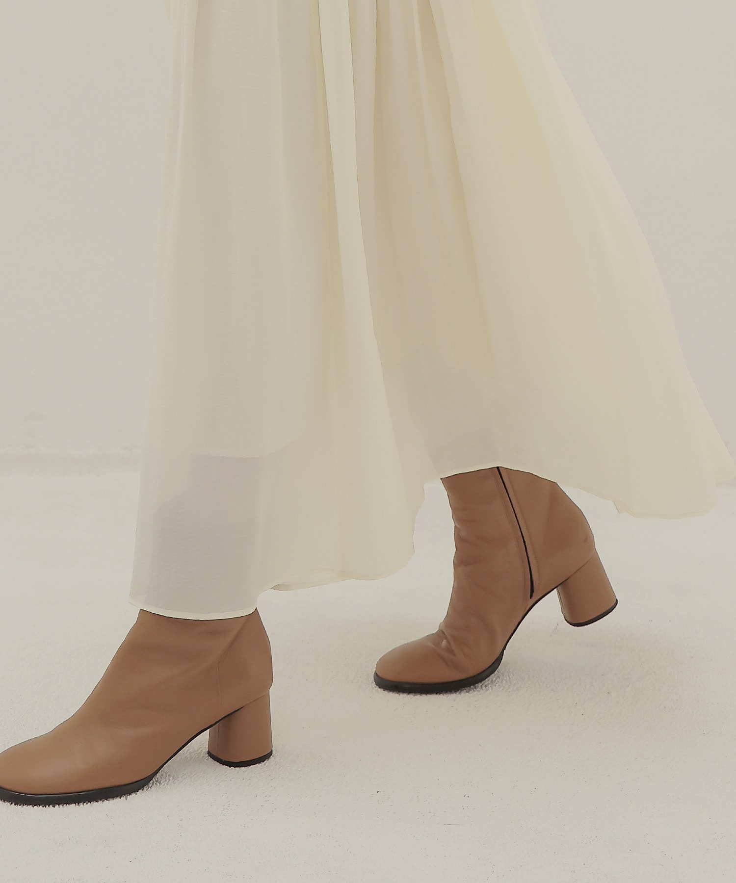 silky sheer gather skirt