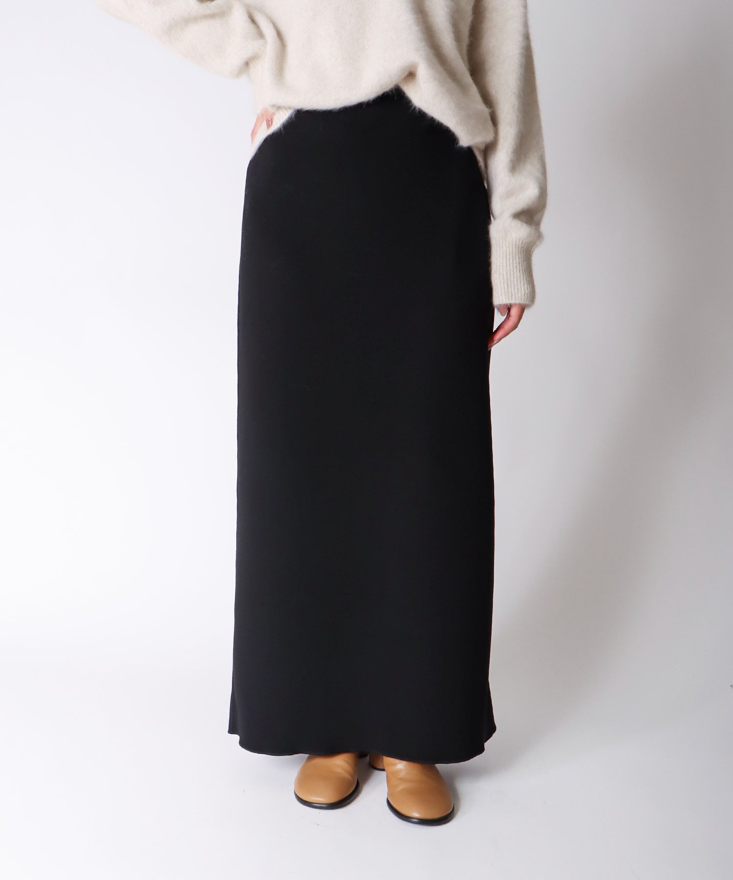knit georgette fit long skirt