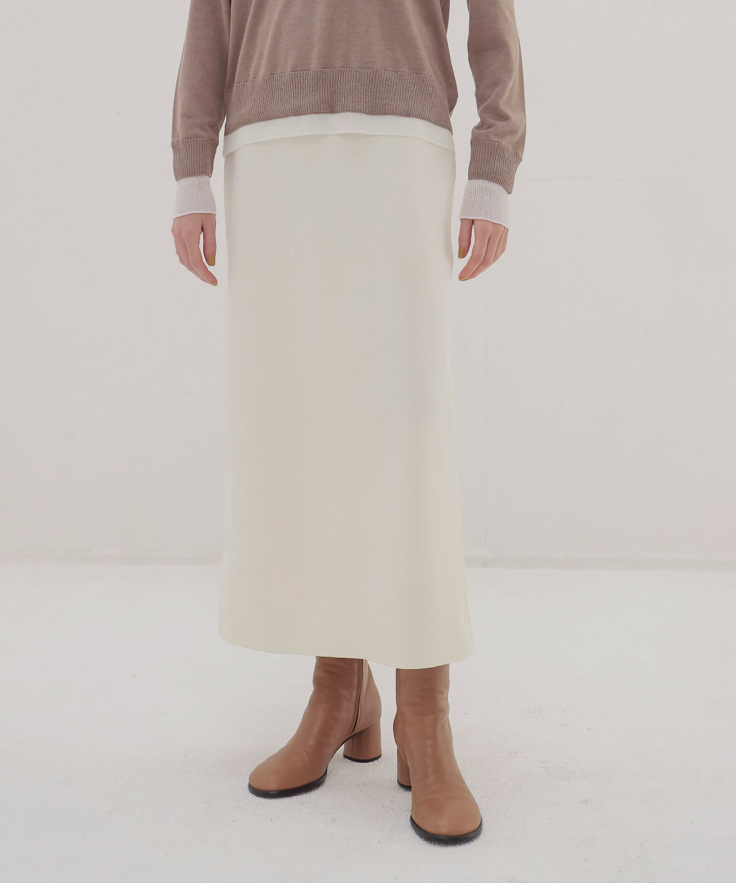 knit georgette fit long skirt