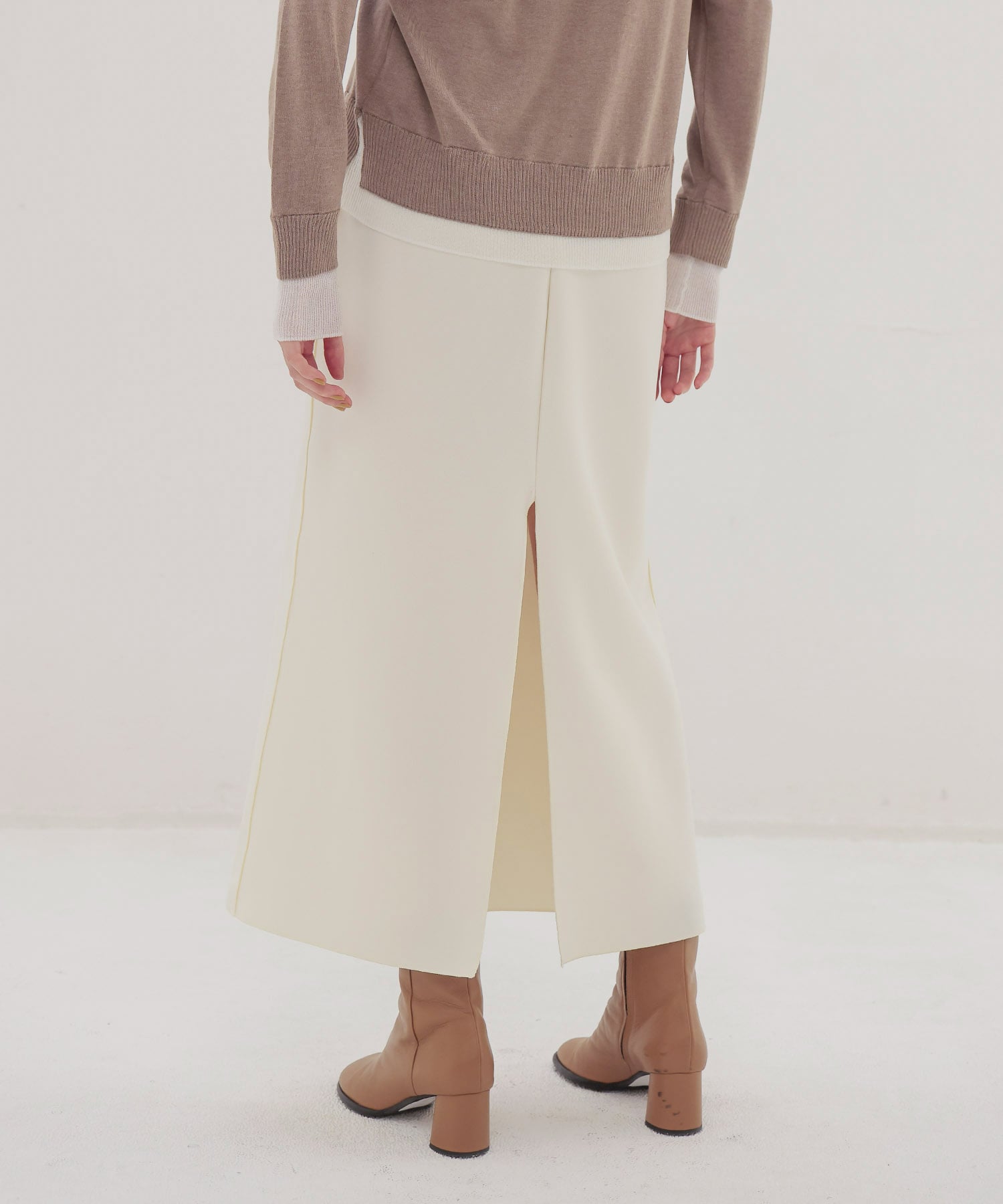 knit georgette fit long skirt