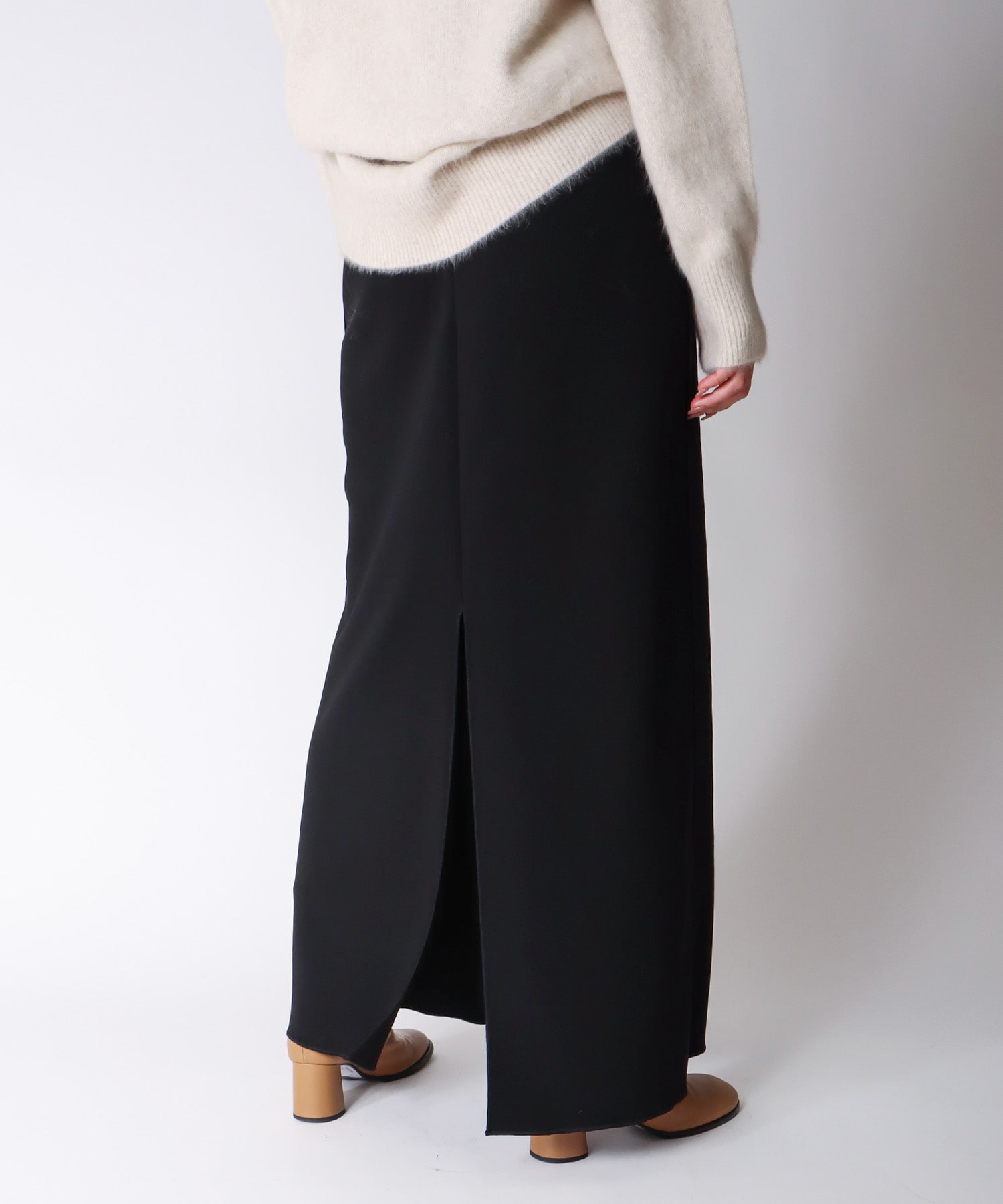 knit georgette fit long skirt