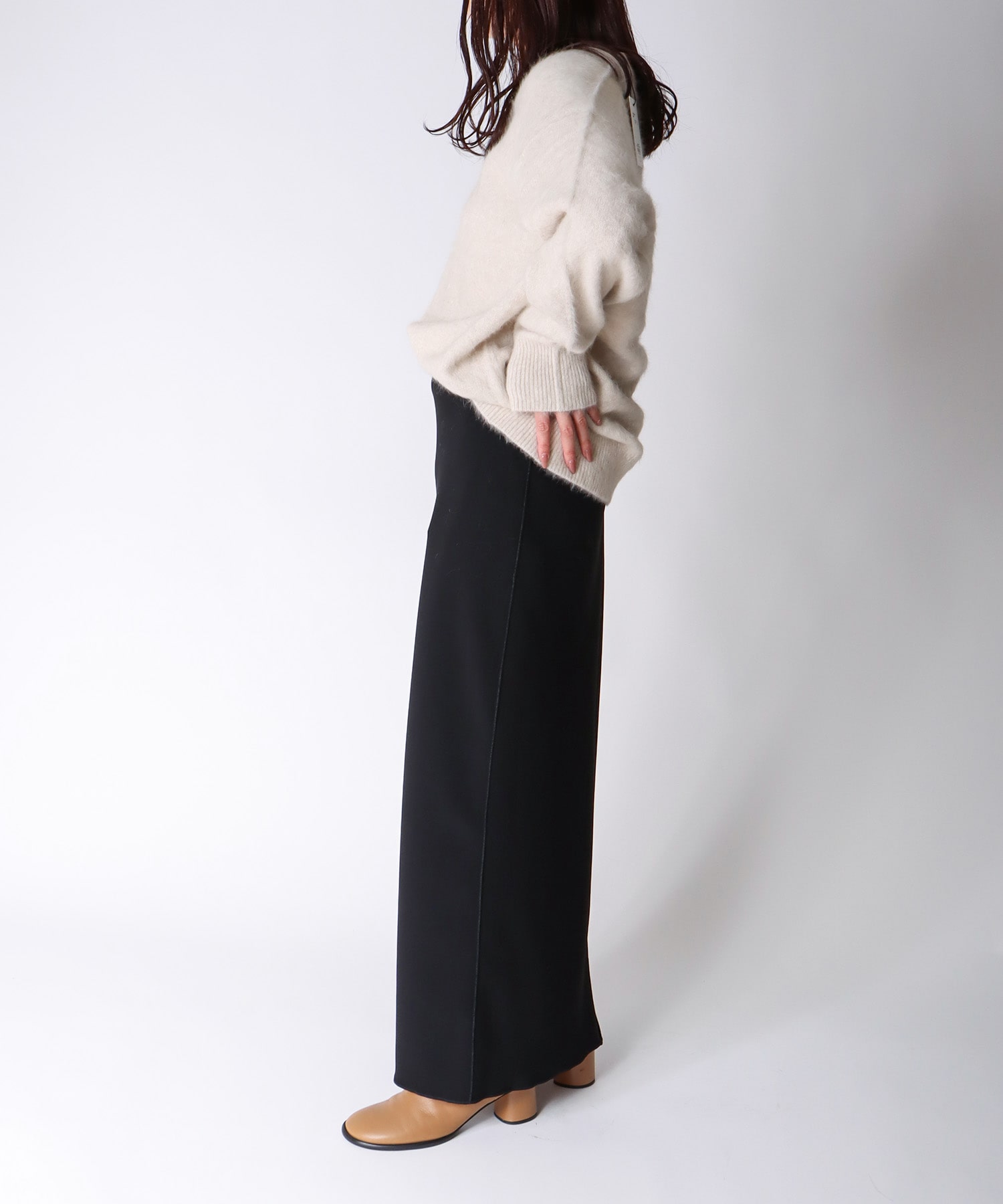 knit georgette fit long skirt