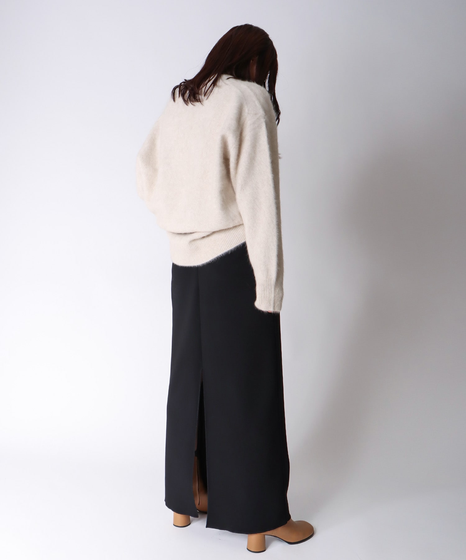 knit georgette fit long skirt