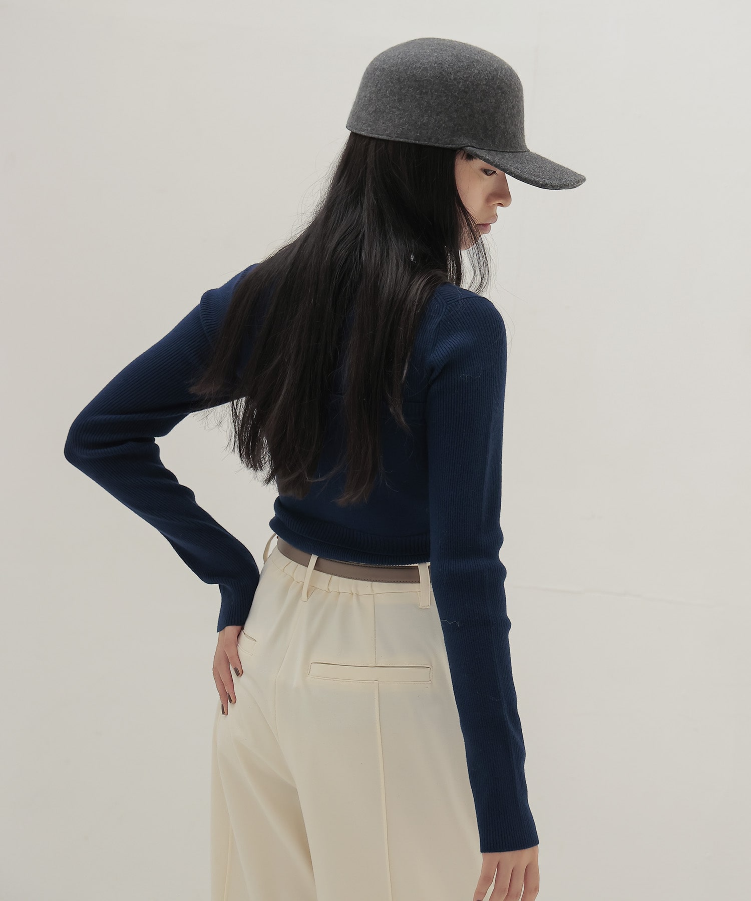 bustier high neck rib pull