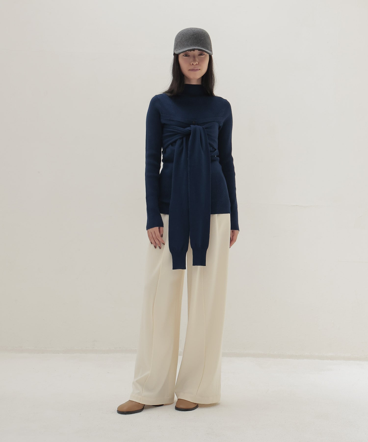 bustier high neck rib pull