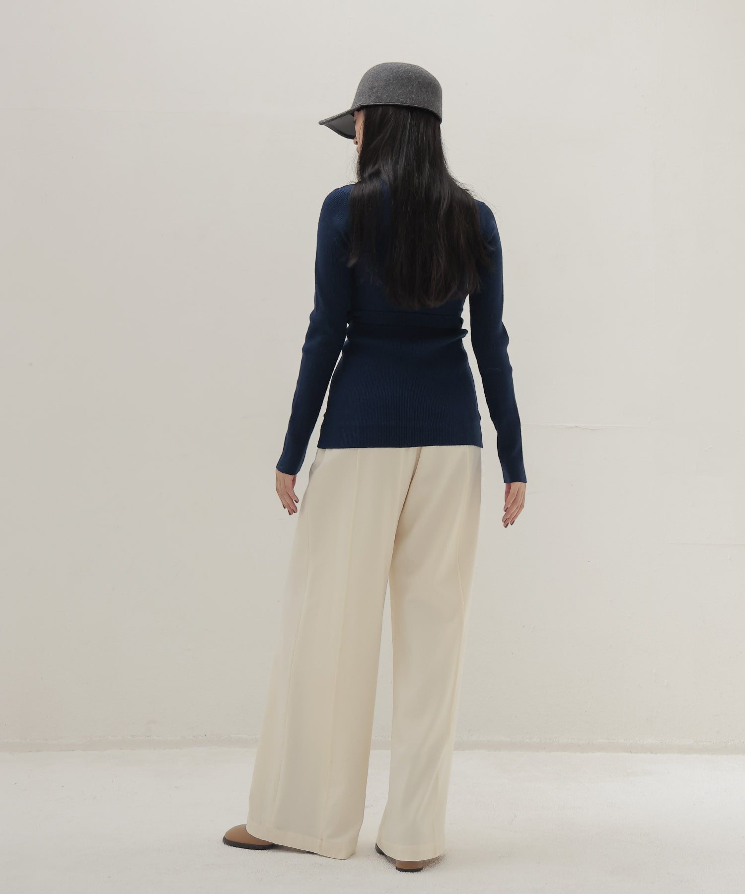 bustier high neck rib pull