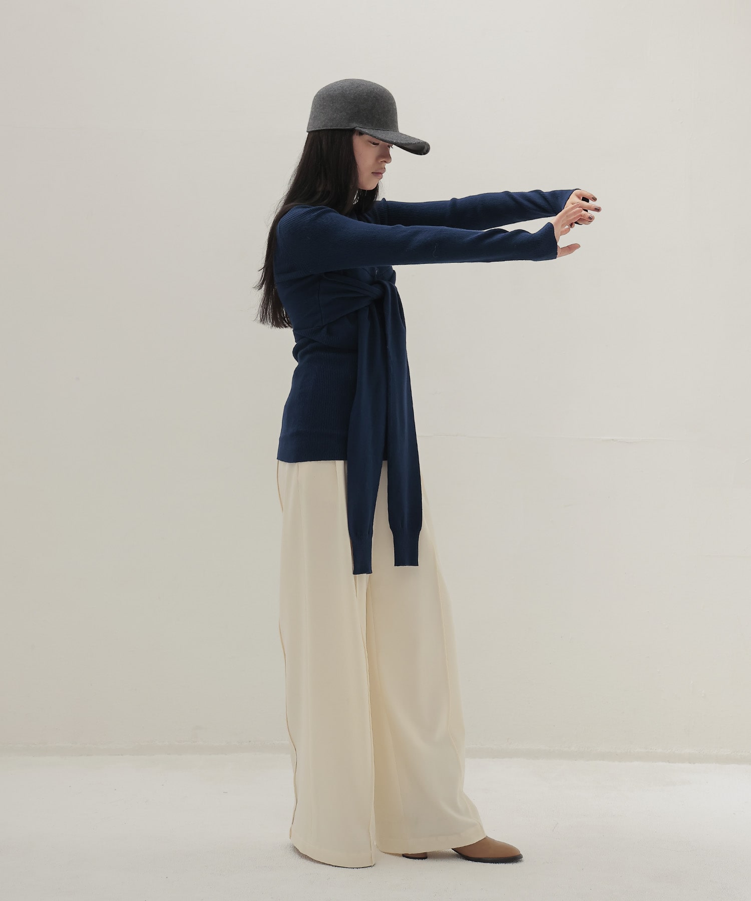 bustier high neck rib pull