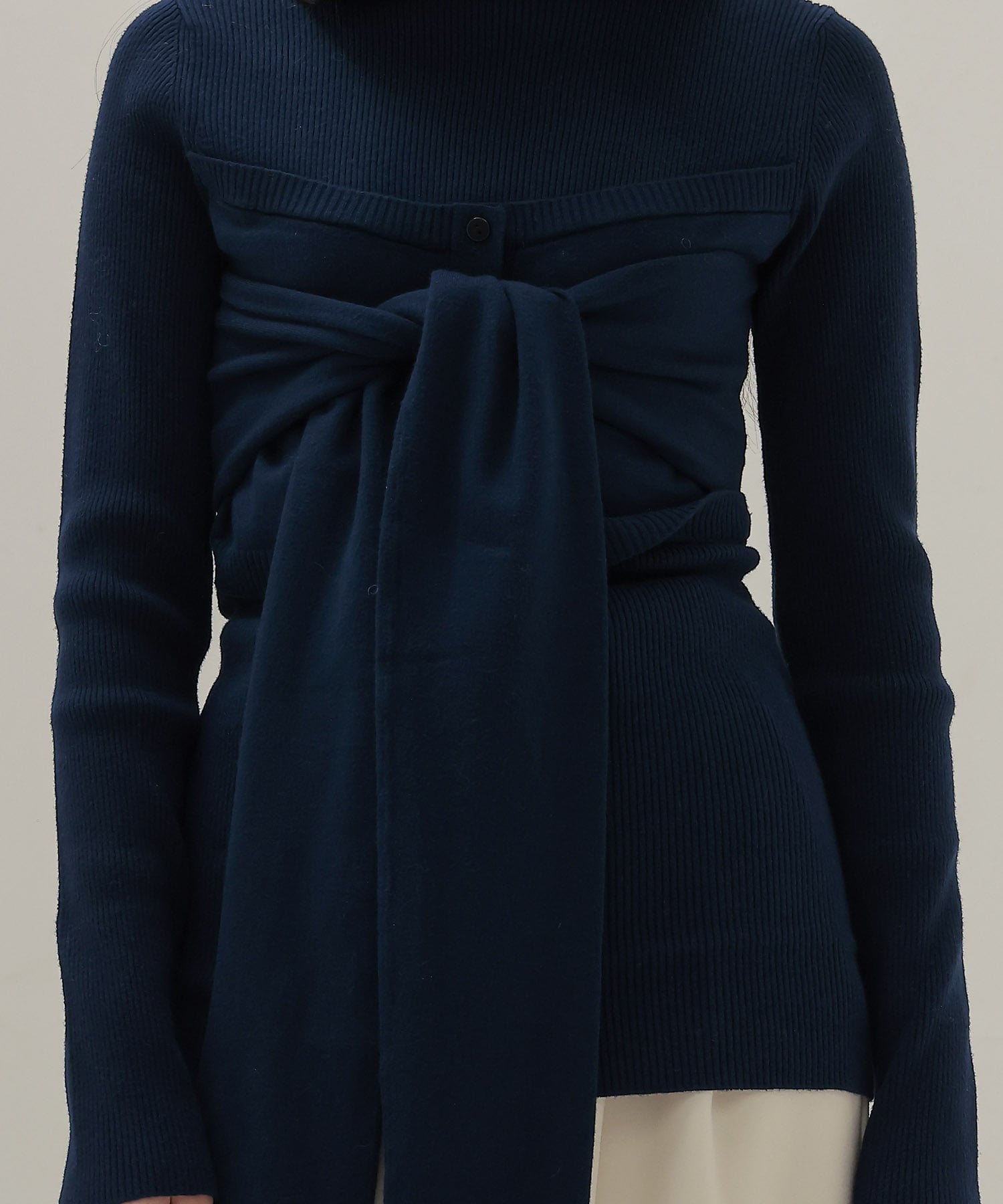 bustier high neck rib pull