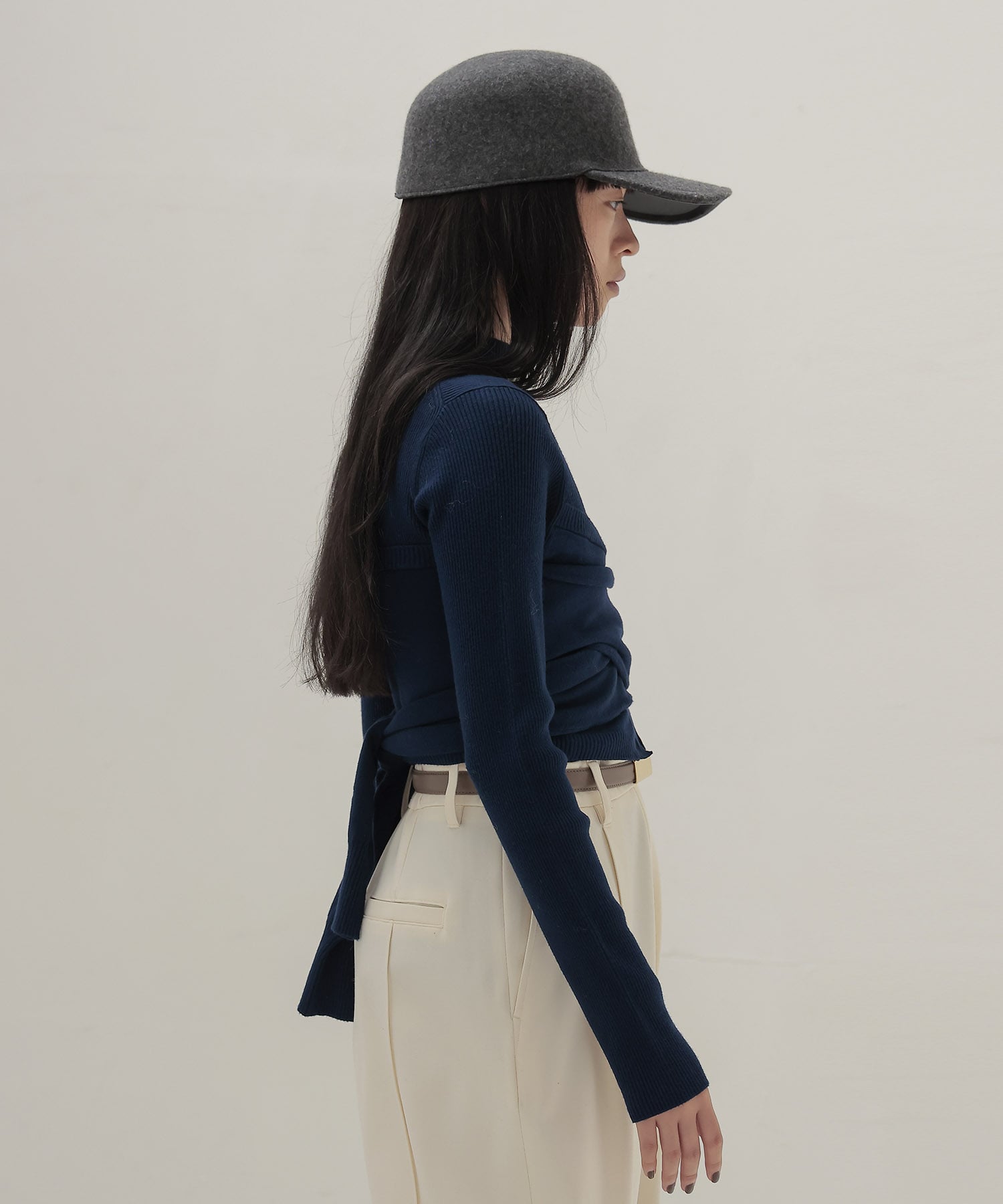 bustier high neck rib pull