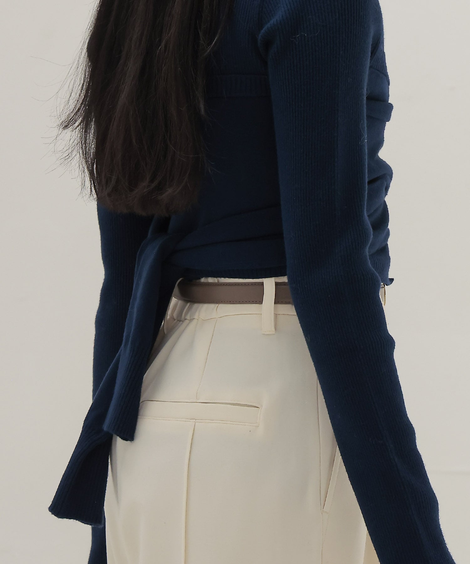 bustier high neck rib pull