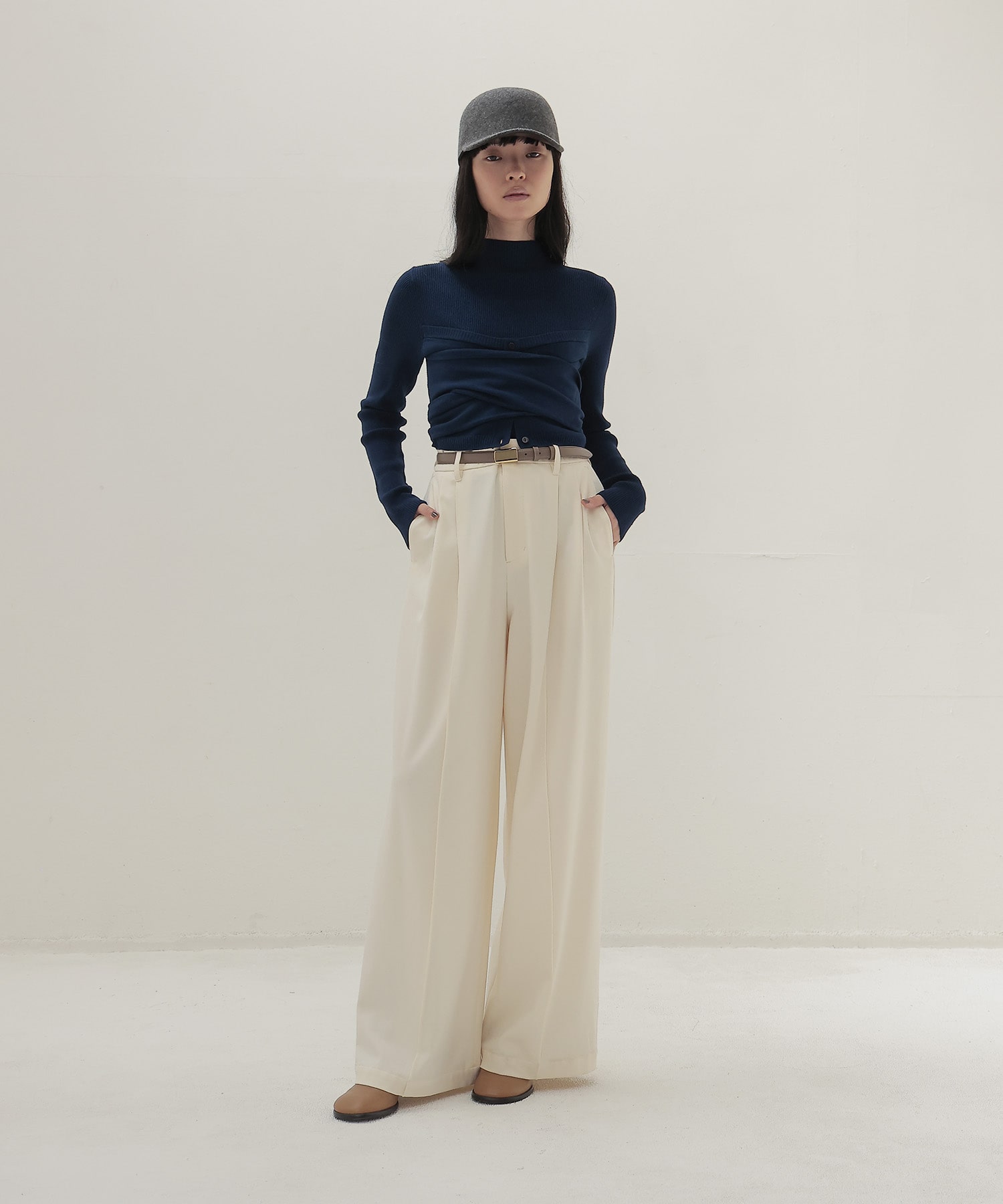 bustier high neck rib pull