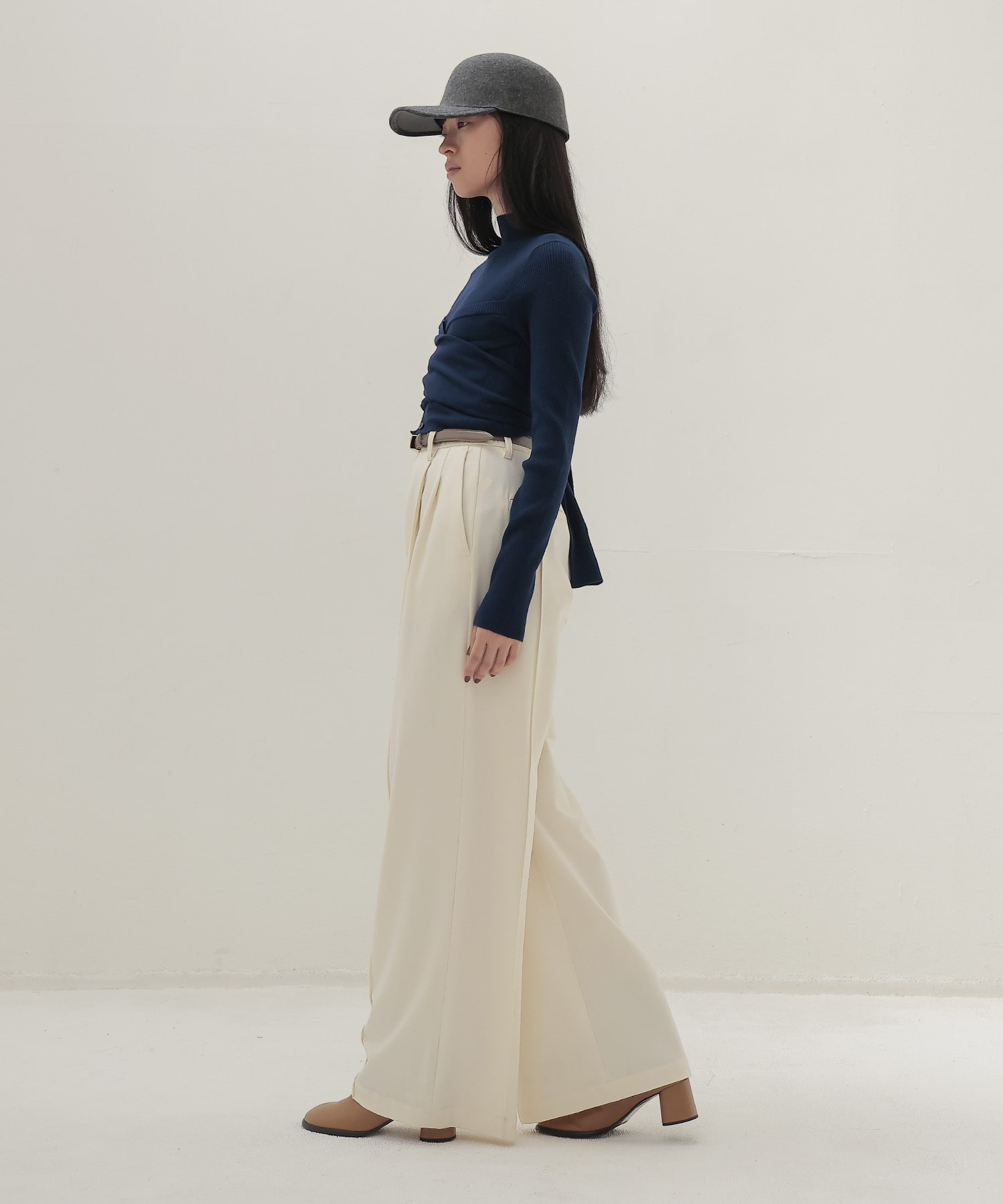 bustier high neck rib pull