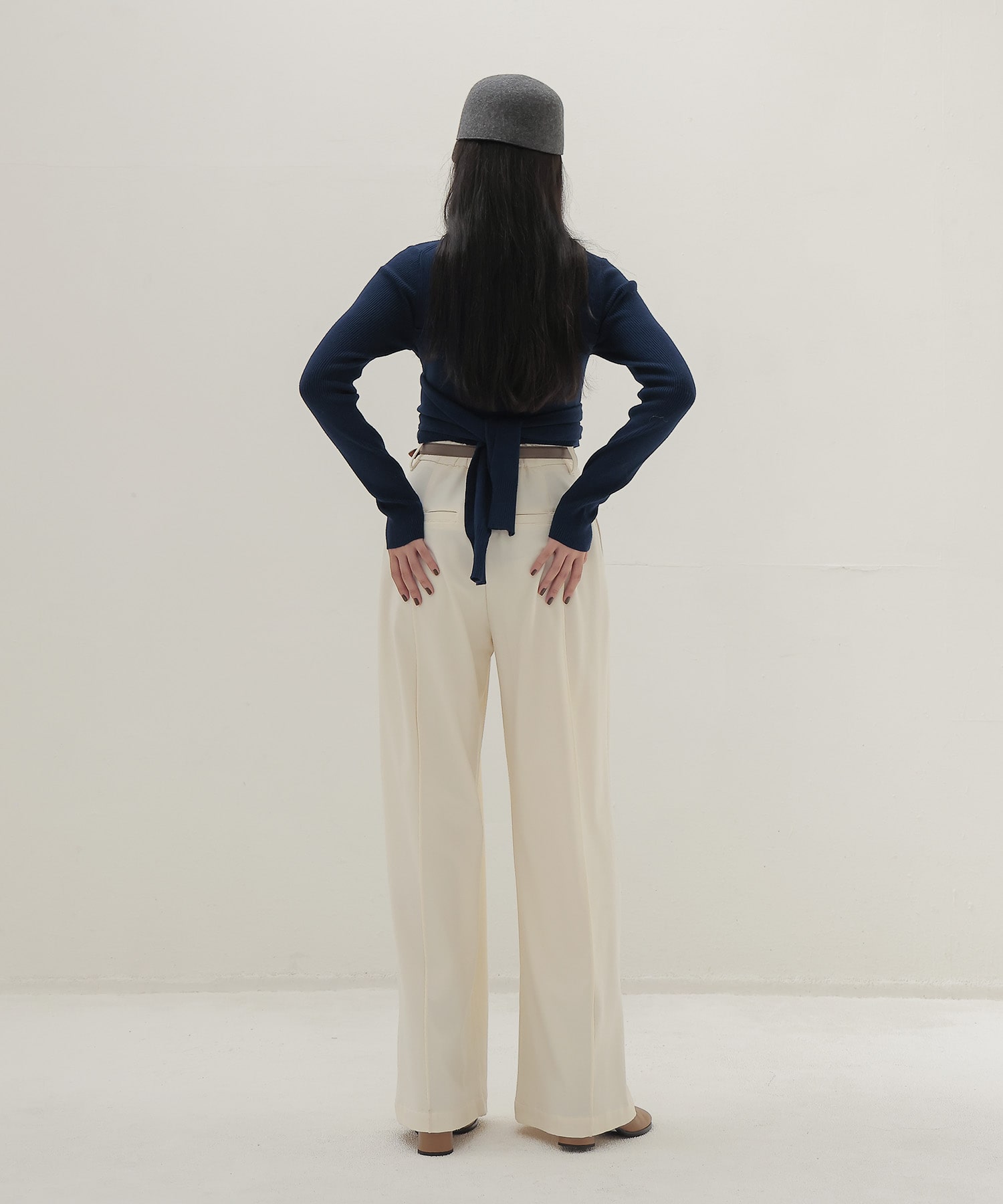 bustier high neck rib pull