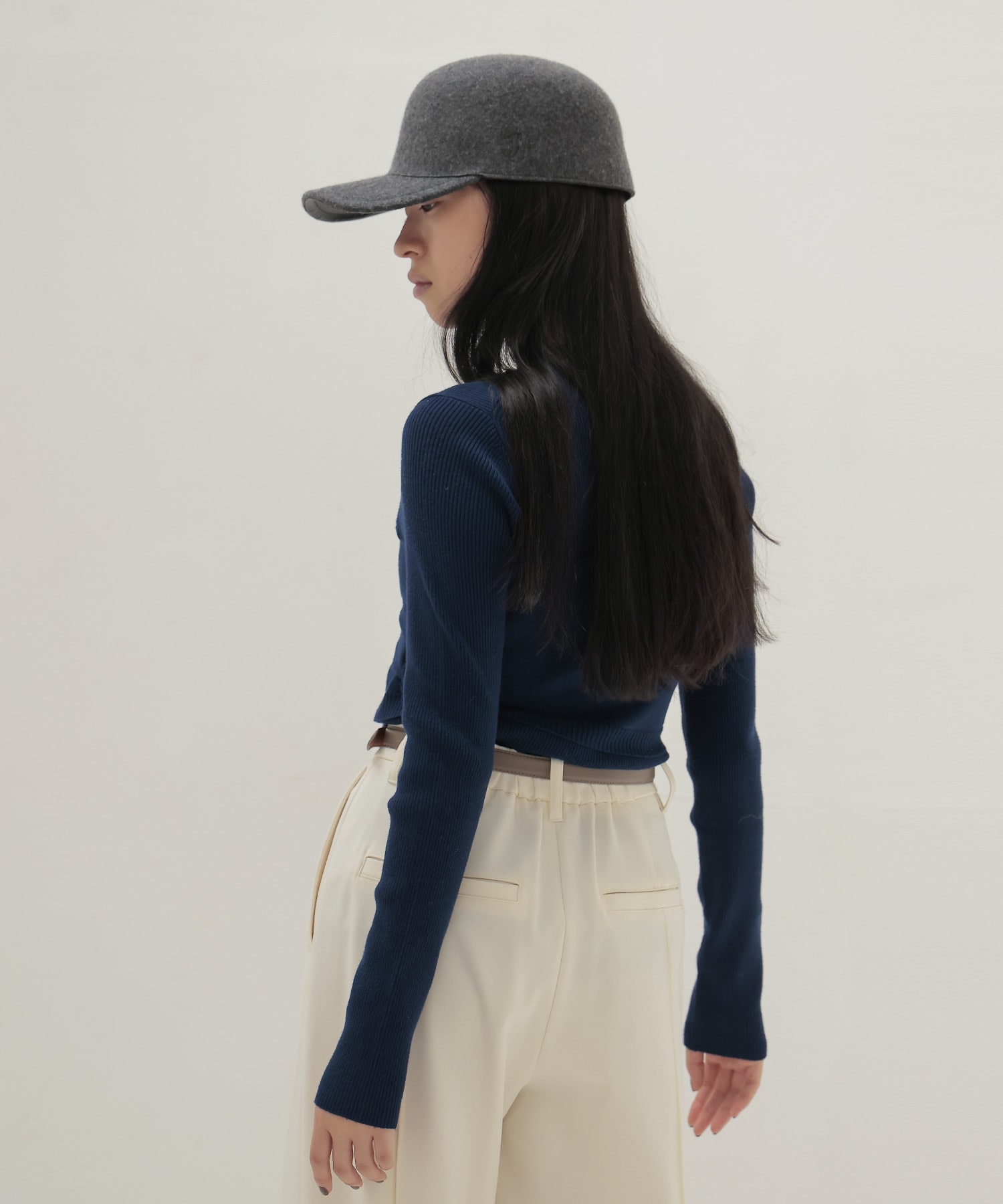 bustier high neck rib pull