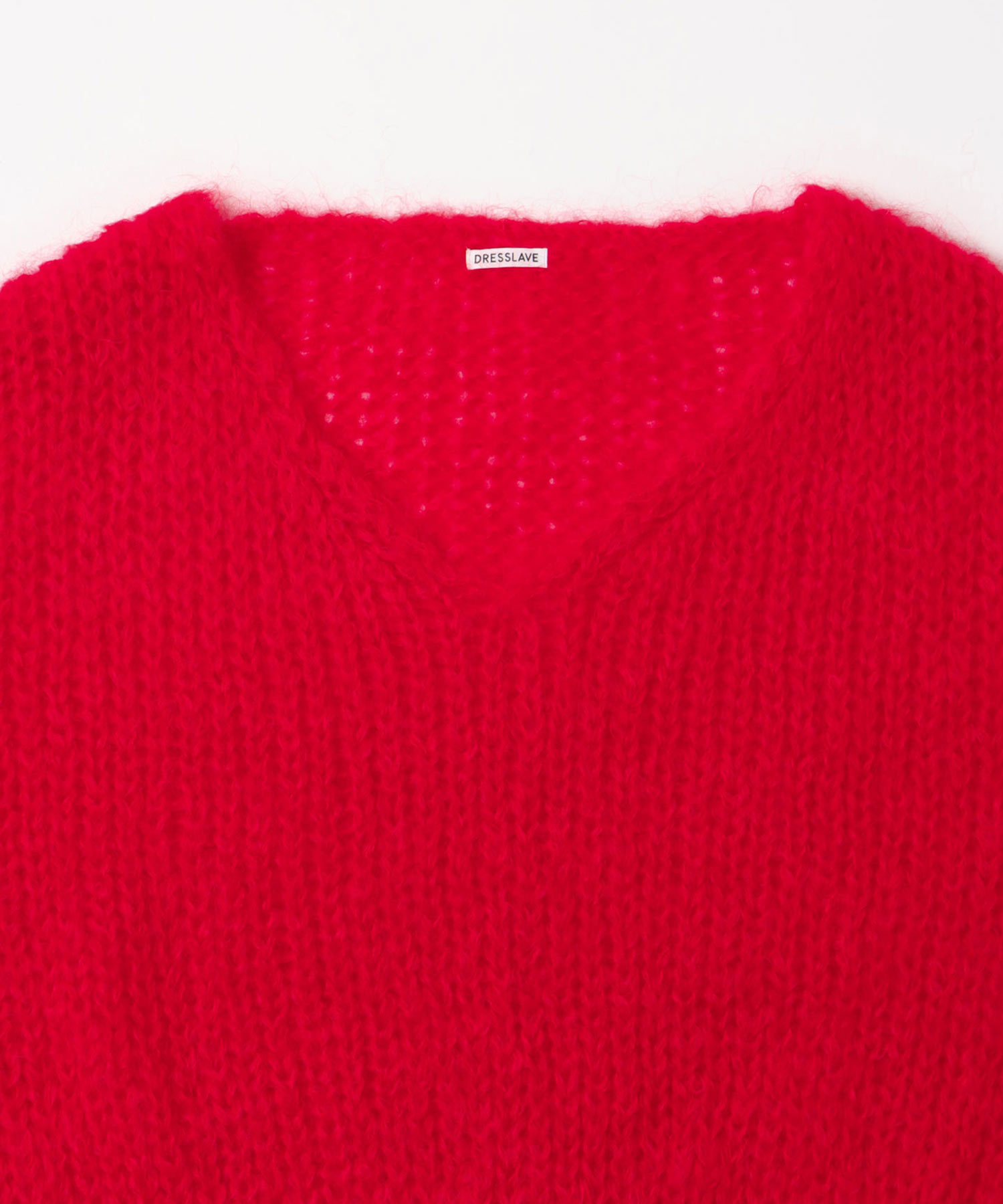 chunky mohair Vneck pullover