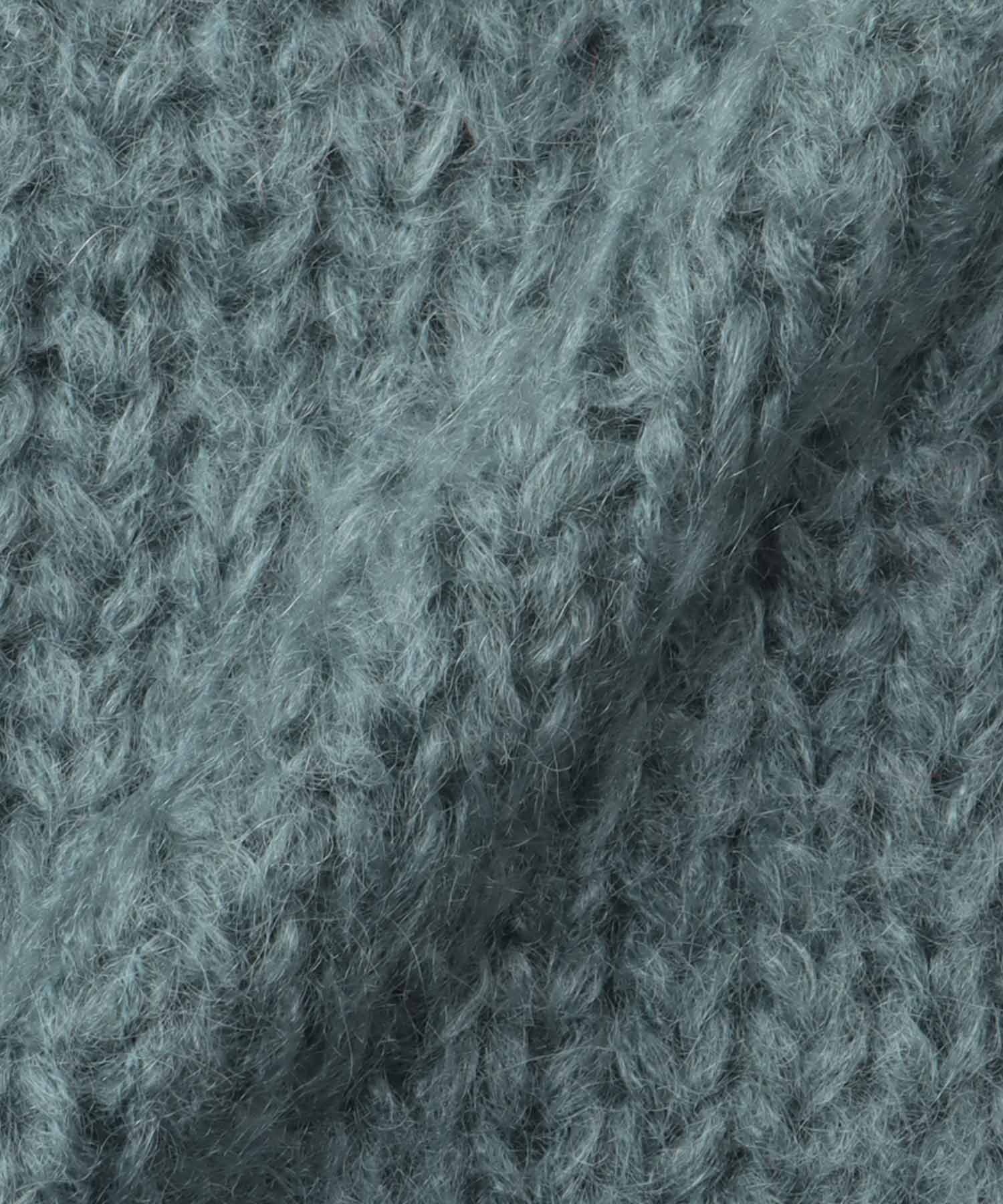 chunky mohair Vneck pullover