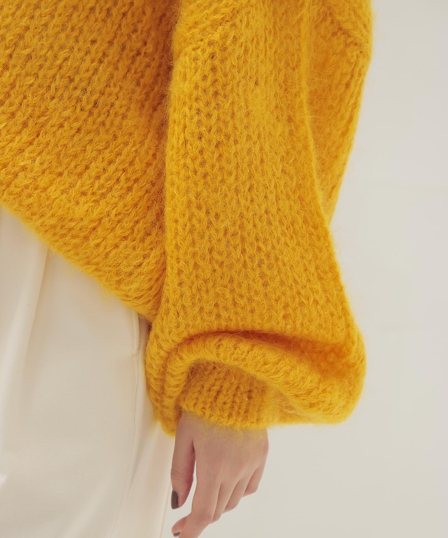 chunky mohair Vneck pullover