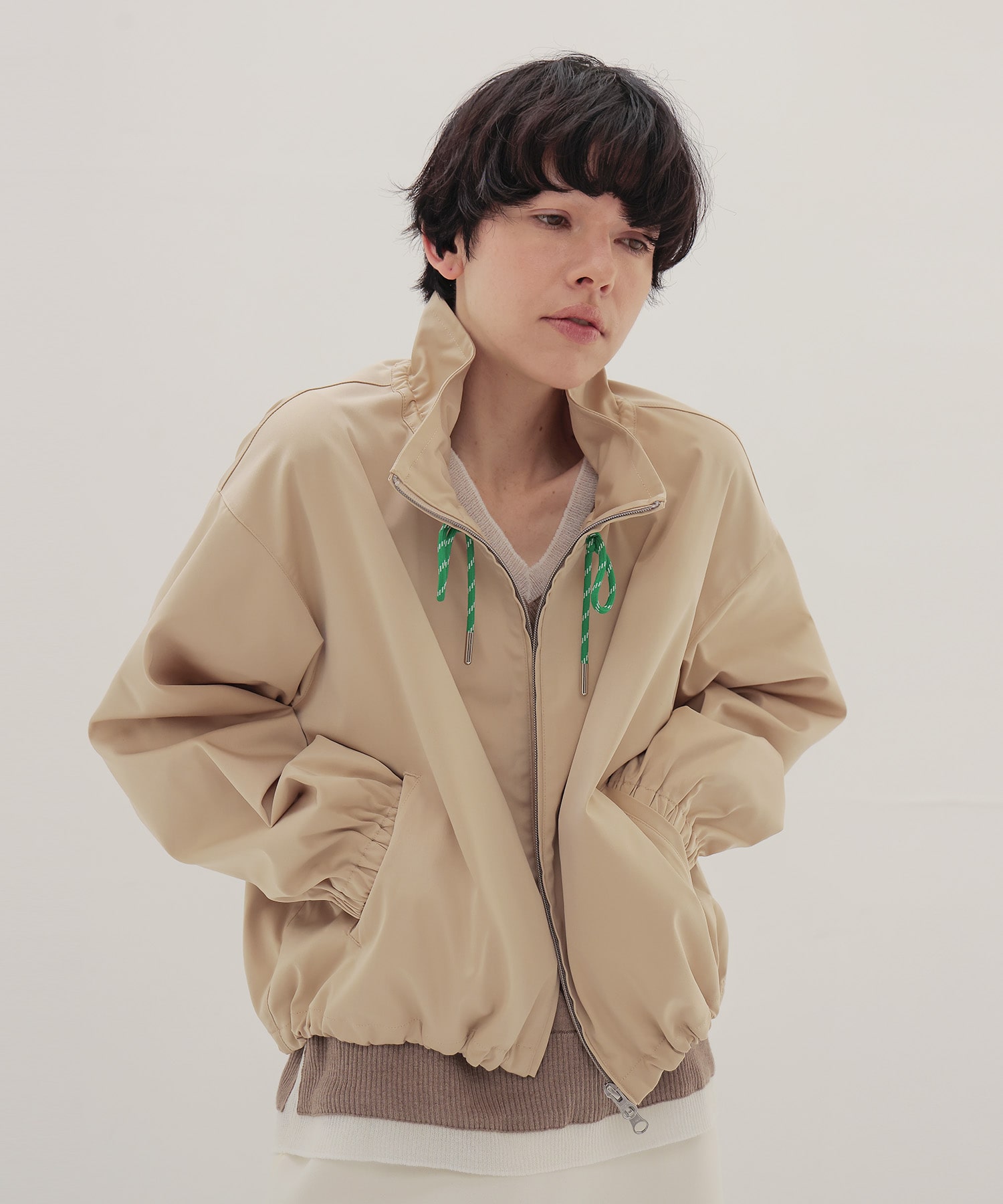 memory double satin blouson