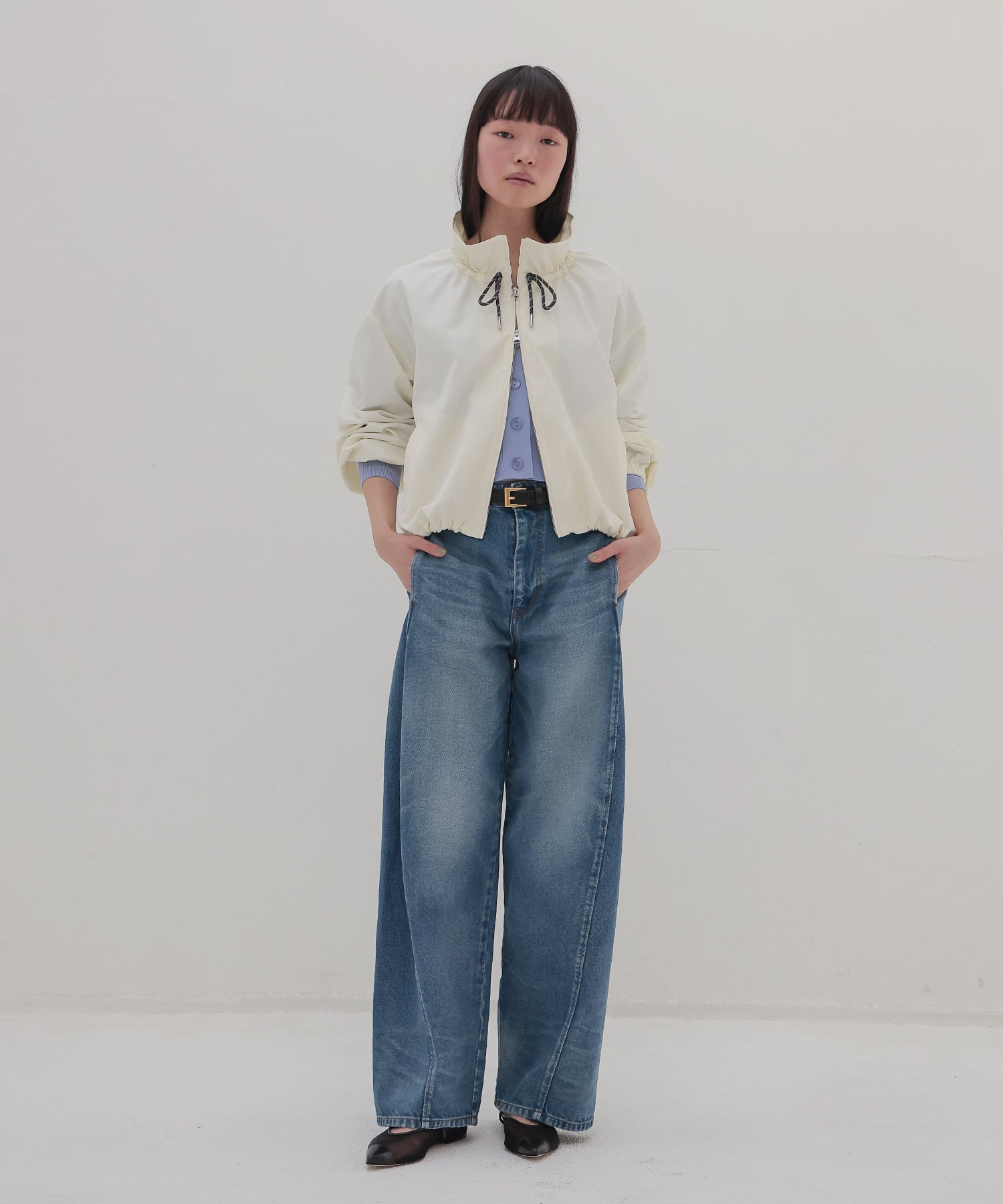 memory double satin blouson