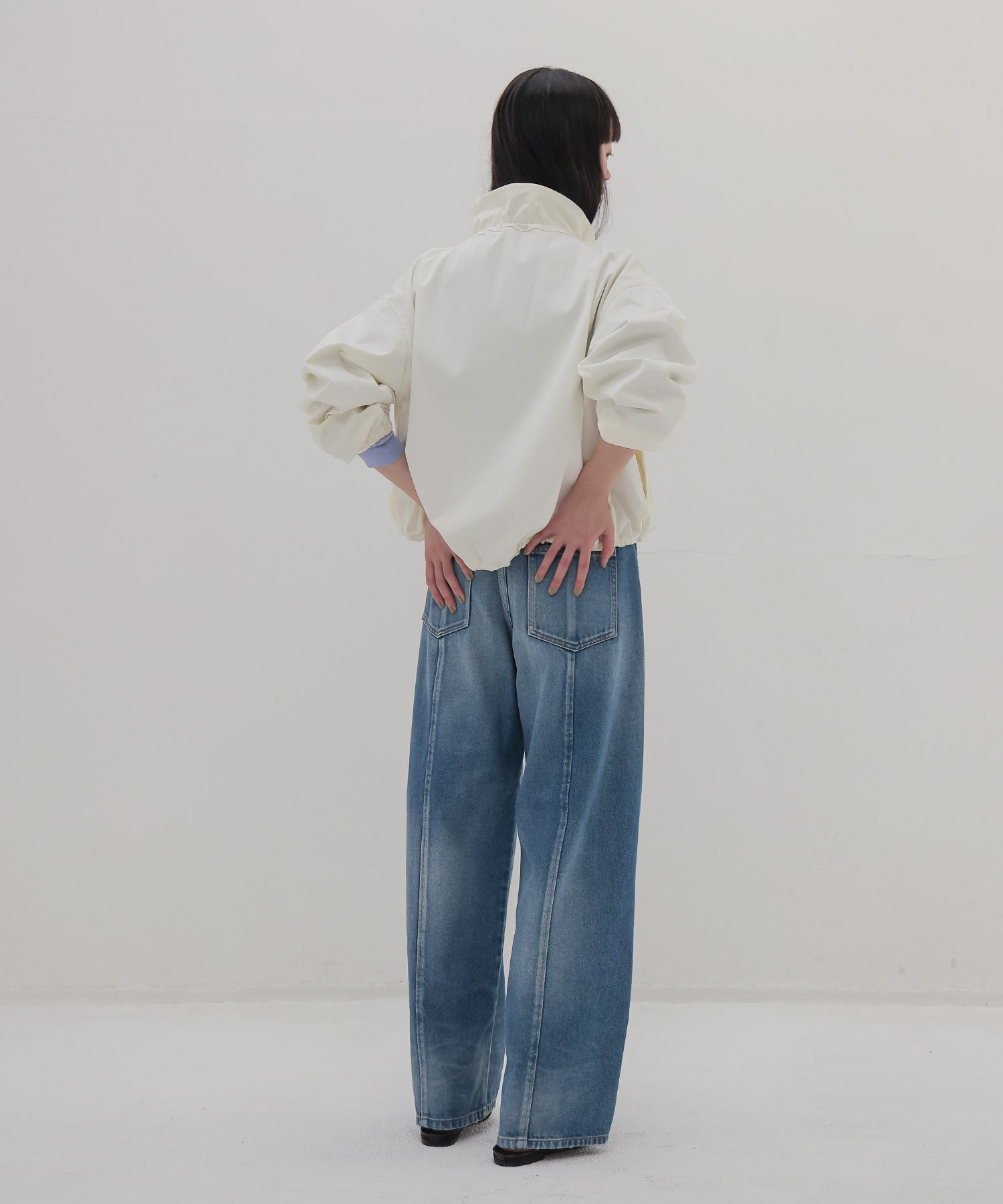 memory double satin blouson