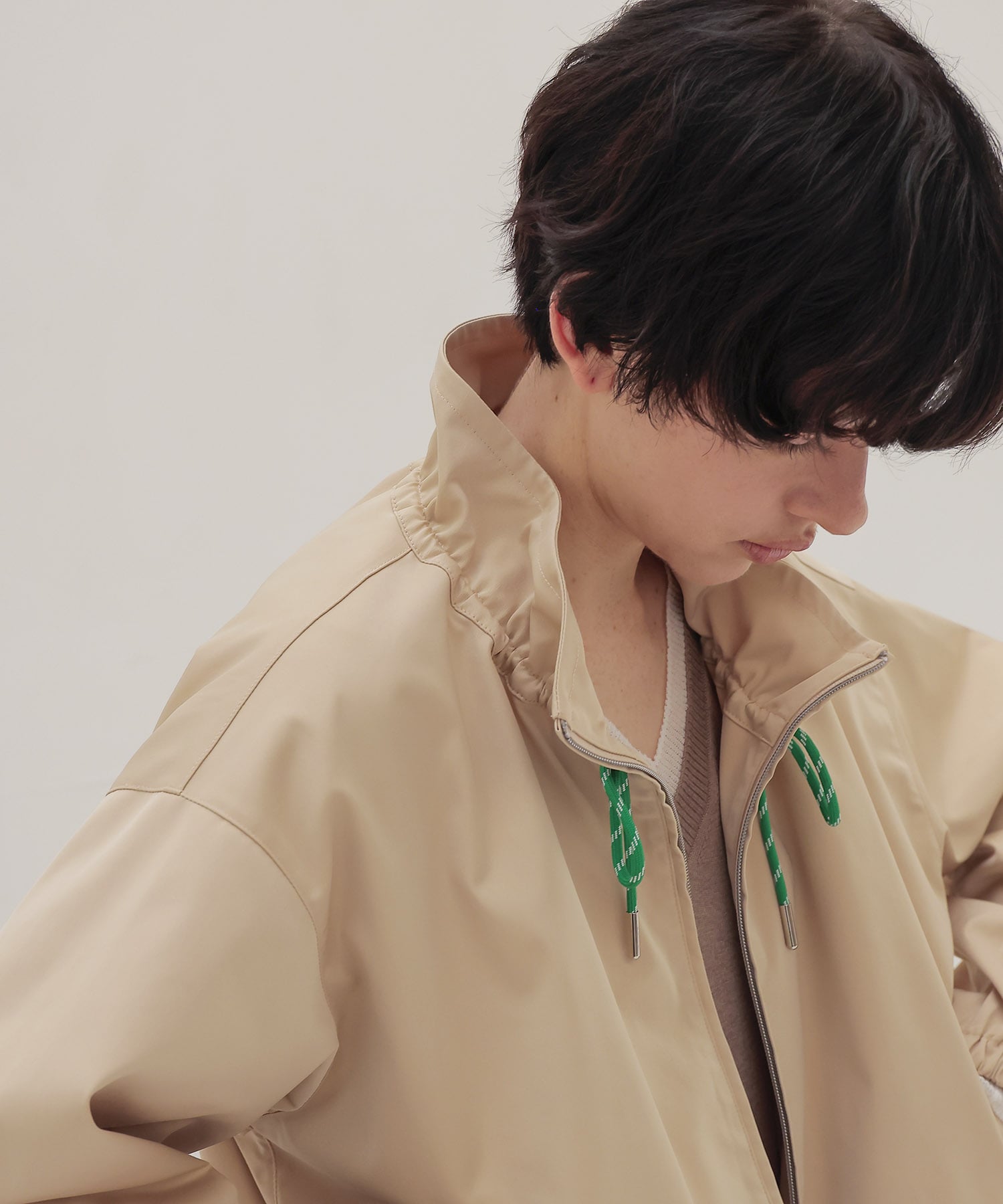 memory double satin blouson