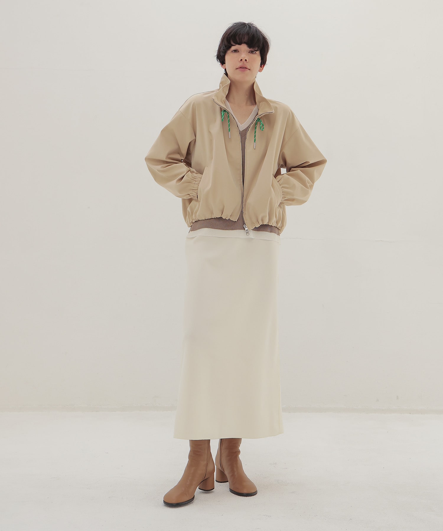 memory double satin blouson