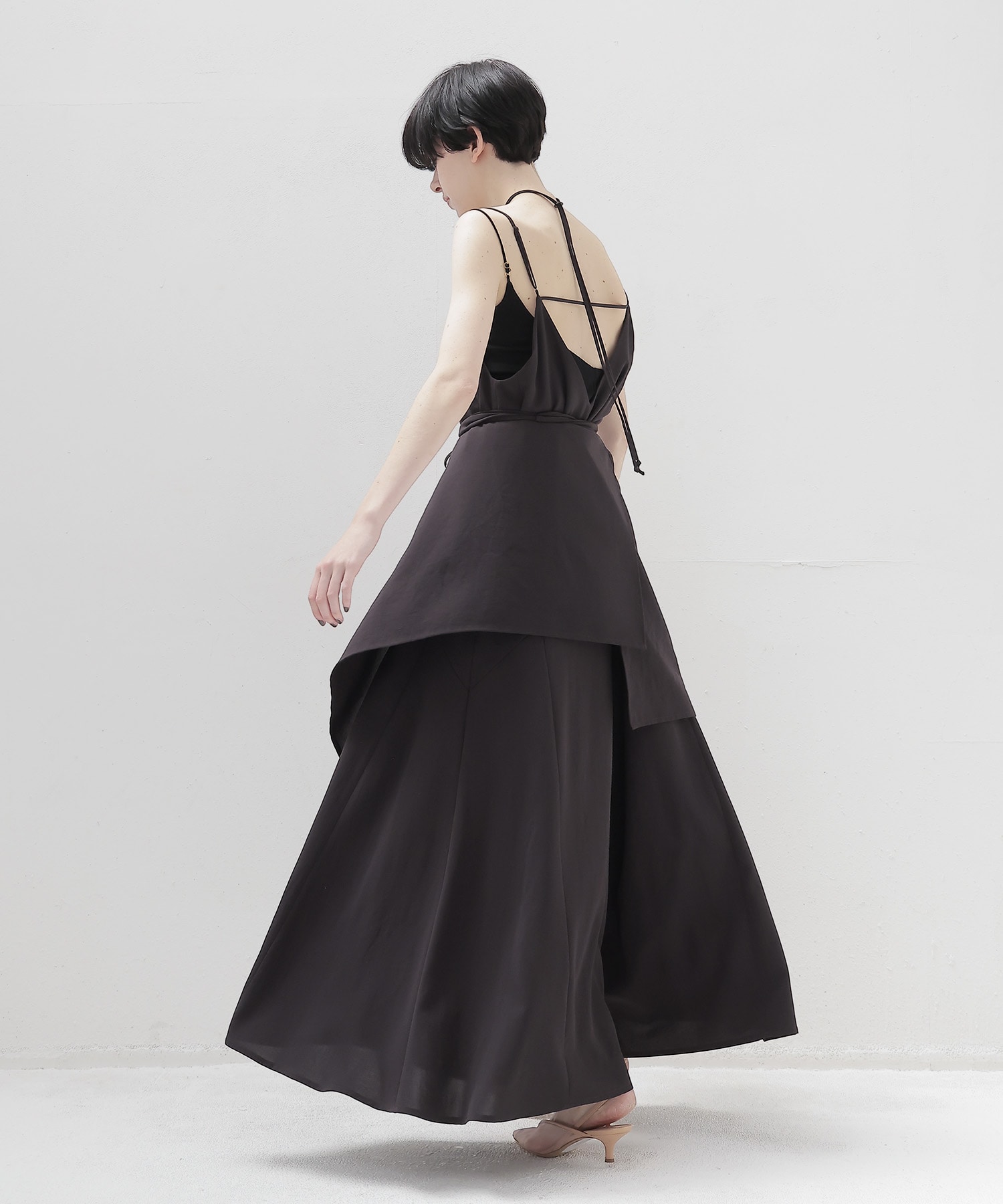 deep V cami all in one × stole set