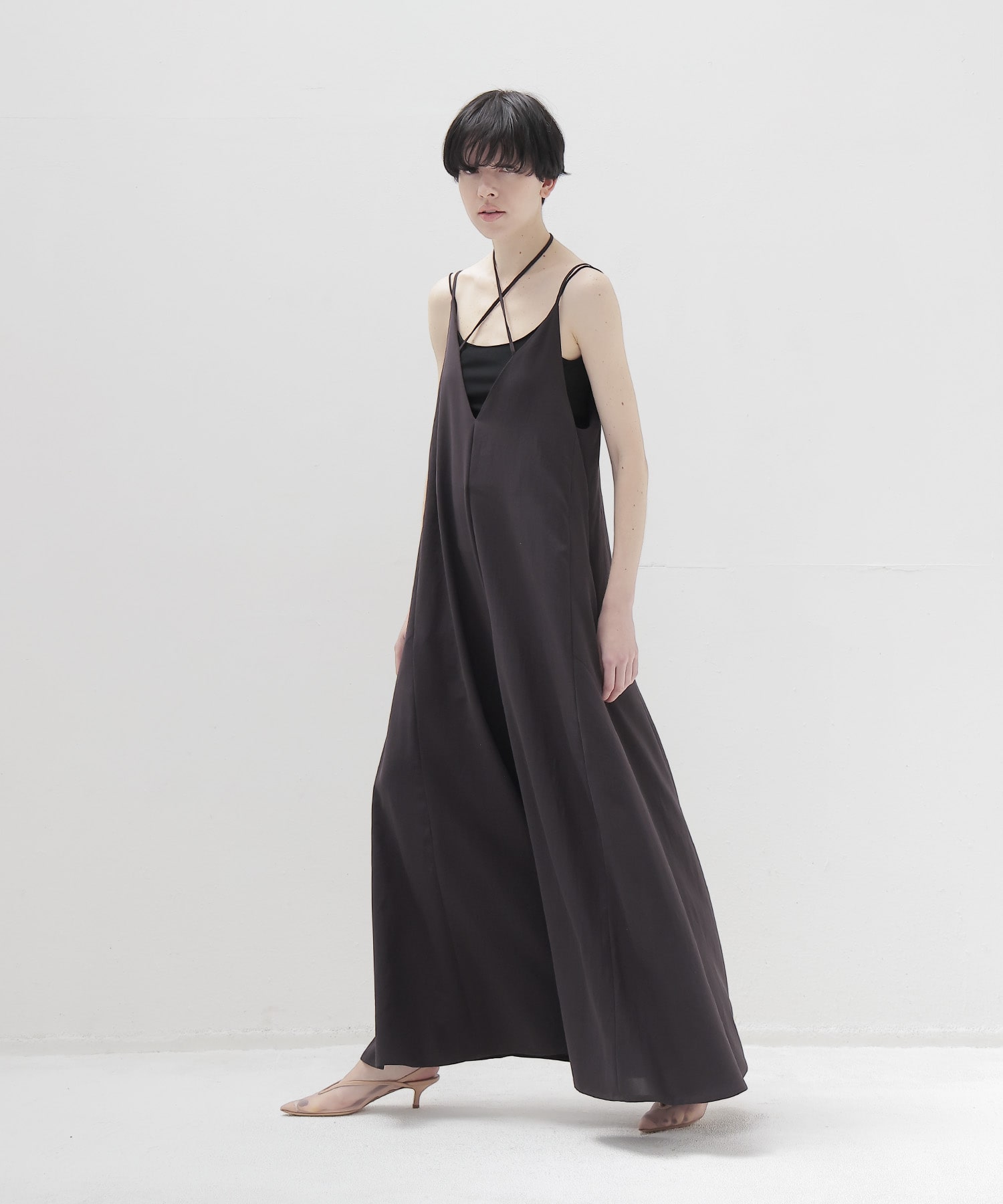 deep V cami all in one × stole set