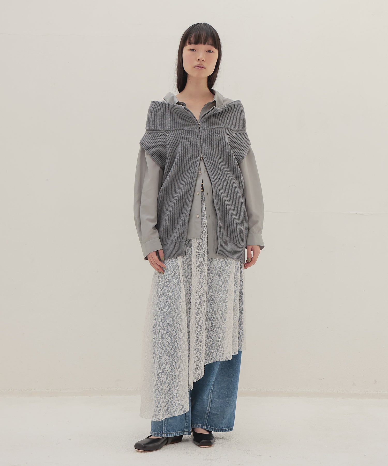 shrink stretch layered skirt