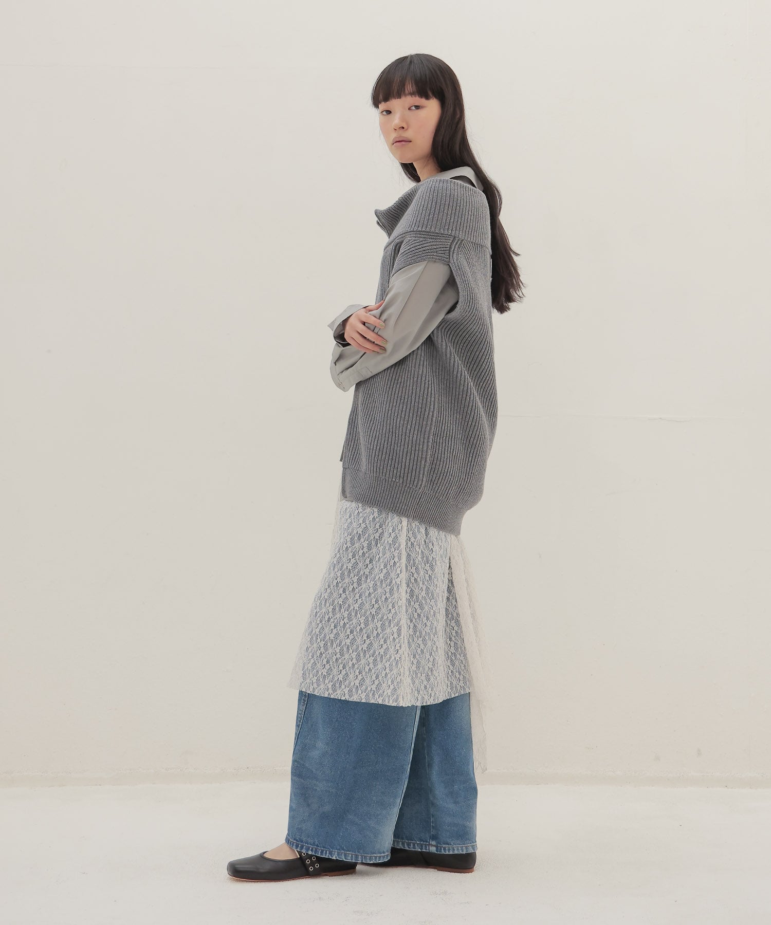 shrink stretch layered skirt