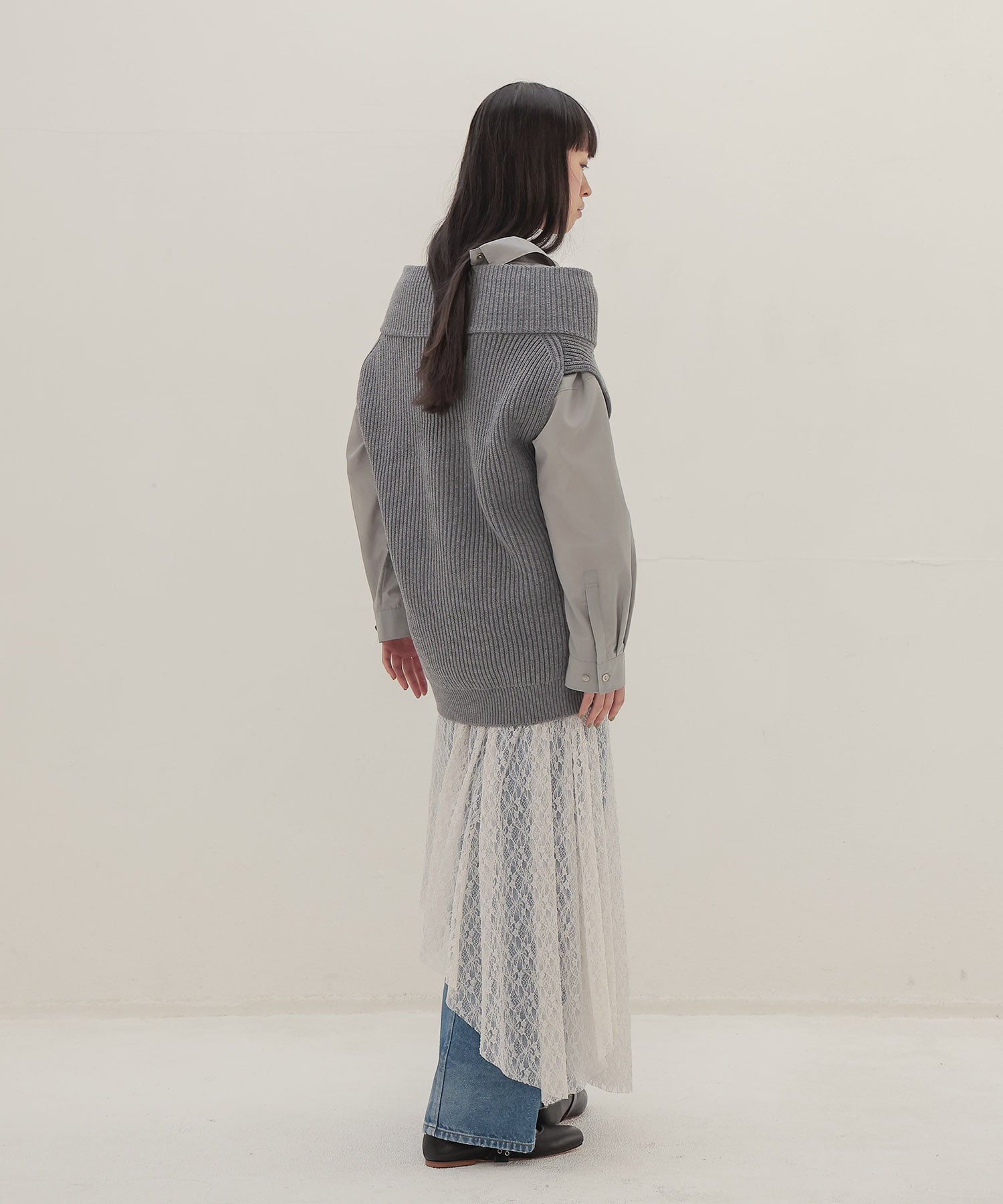 shrink stretch layered skirt