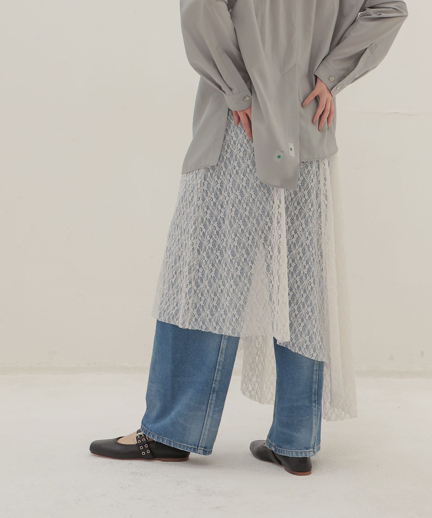 shrink stretch layered skirt