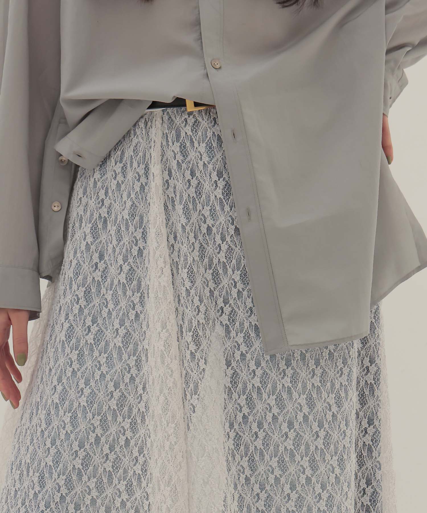 shrink stretch layered skirt