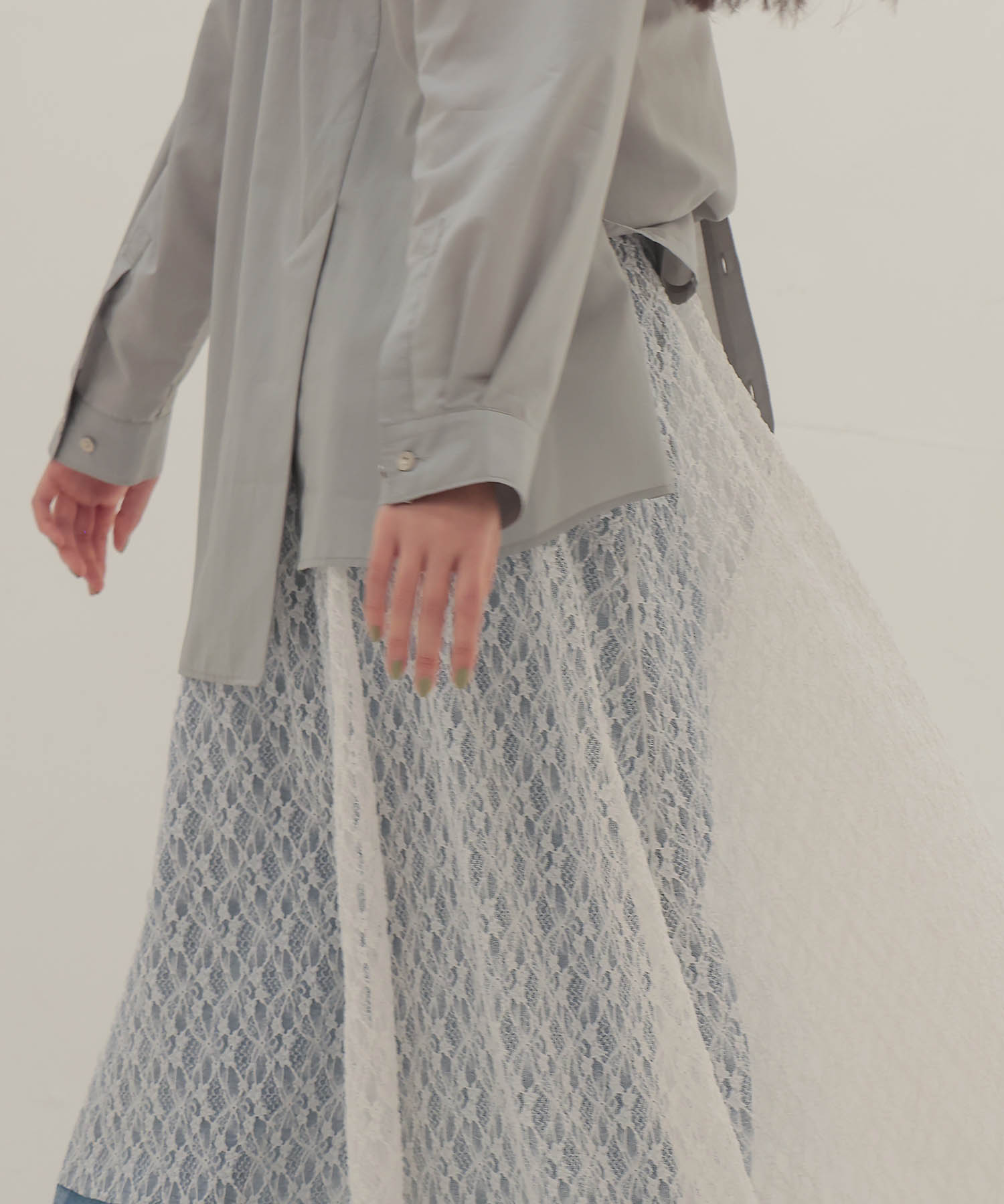 shrink stretch layered skirt